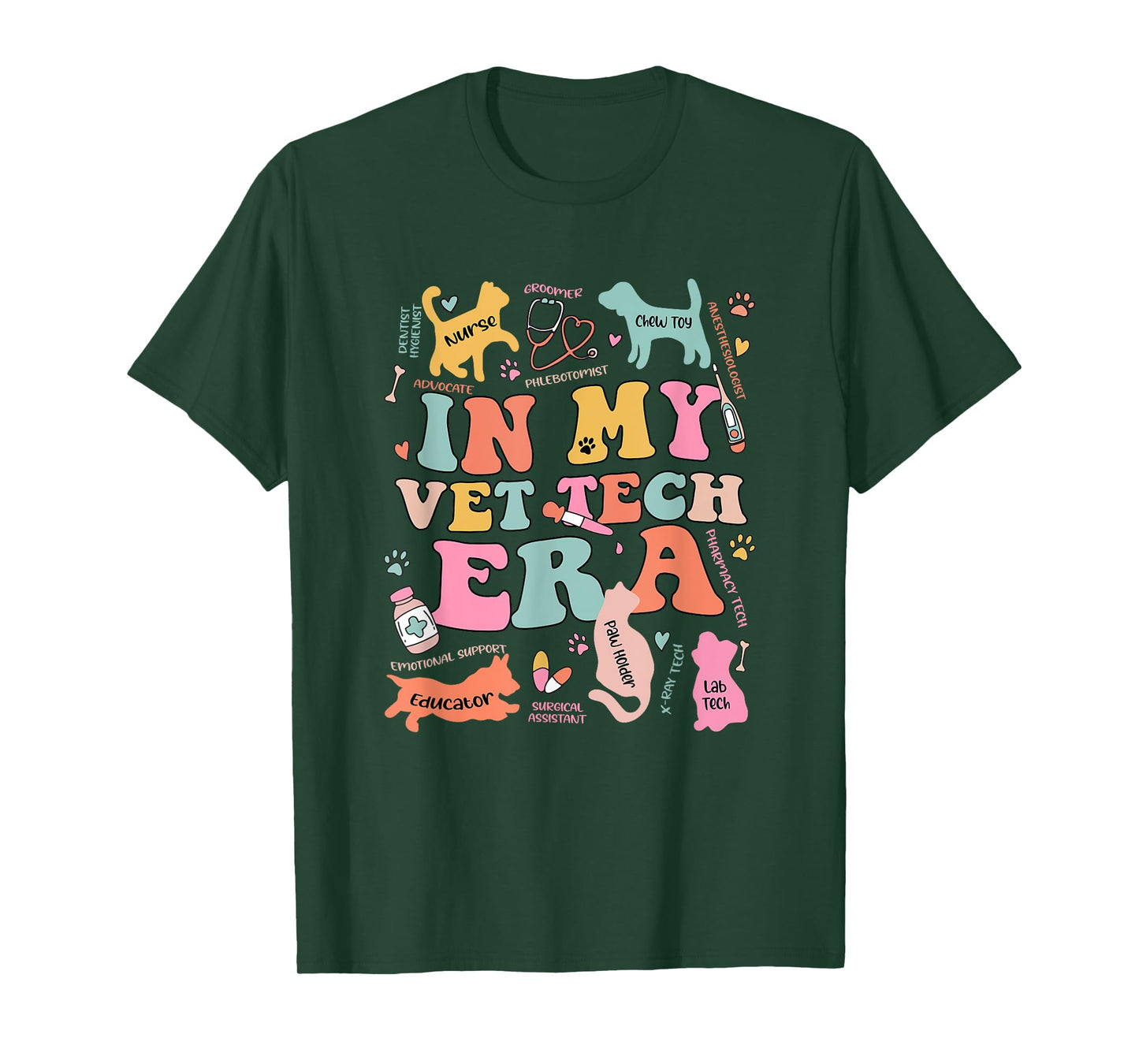 Groovy In My Vet Tech Era Monogrammed Veterinarian Grad T-Shirt