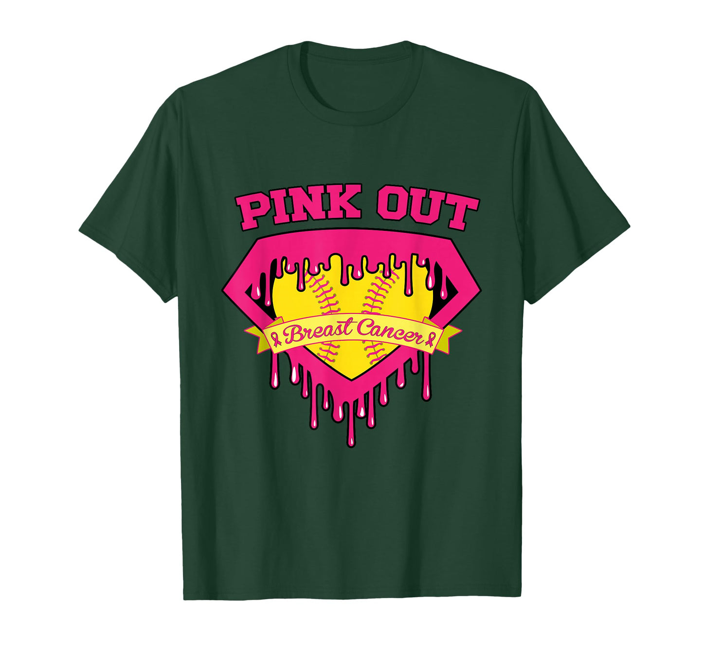Pink Out Breast Cancer Softball Breast Cancer Awareness T-Shirt