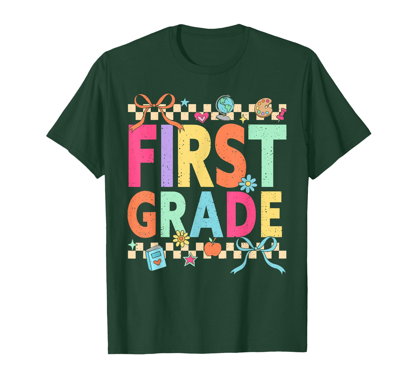 Retro First Grade Back To School 1st Grade Teacher Girl Boy T-Shirt