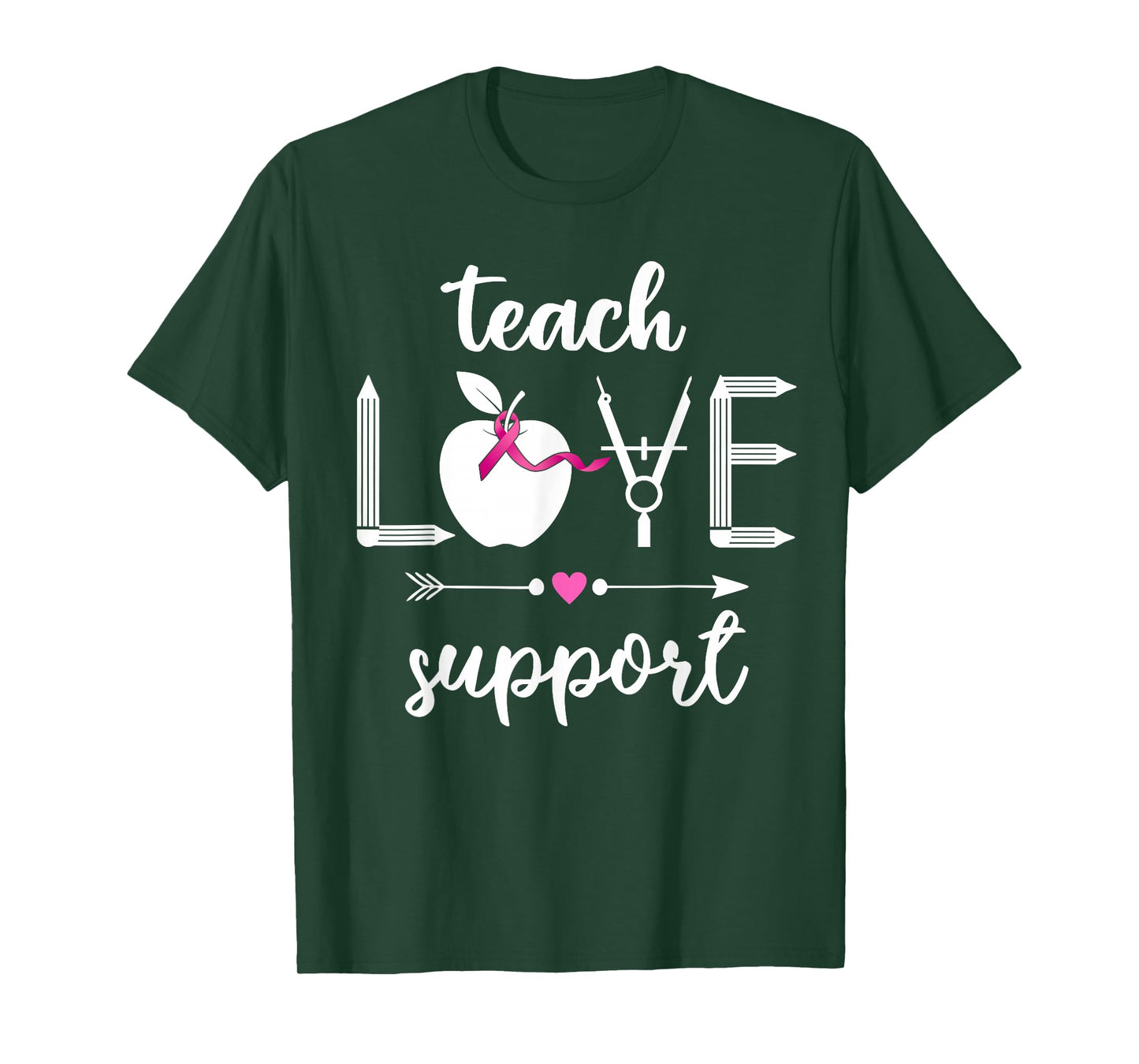 Math Teacher Breast Cancer Awareness Men Women T-Shirt