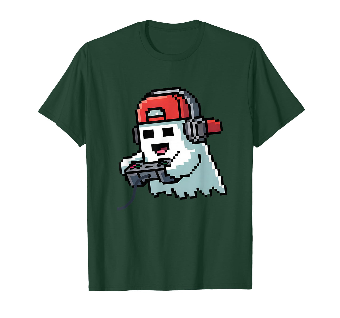 Halloween Ghost Gamer Funny Pixel Video Gaming Boys Men Kids T-Shirt
