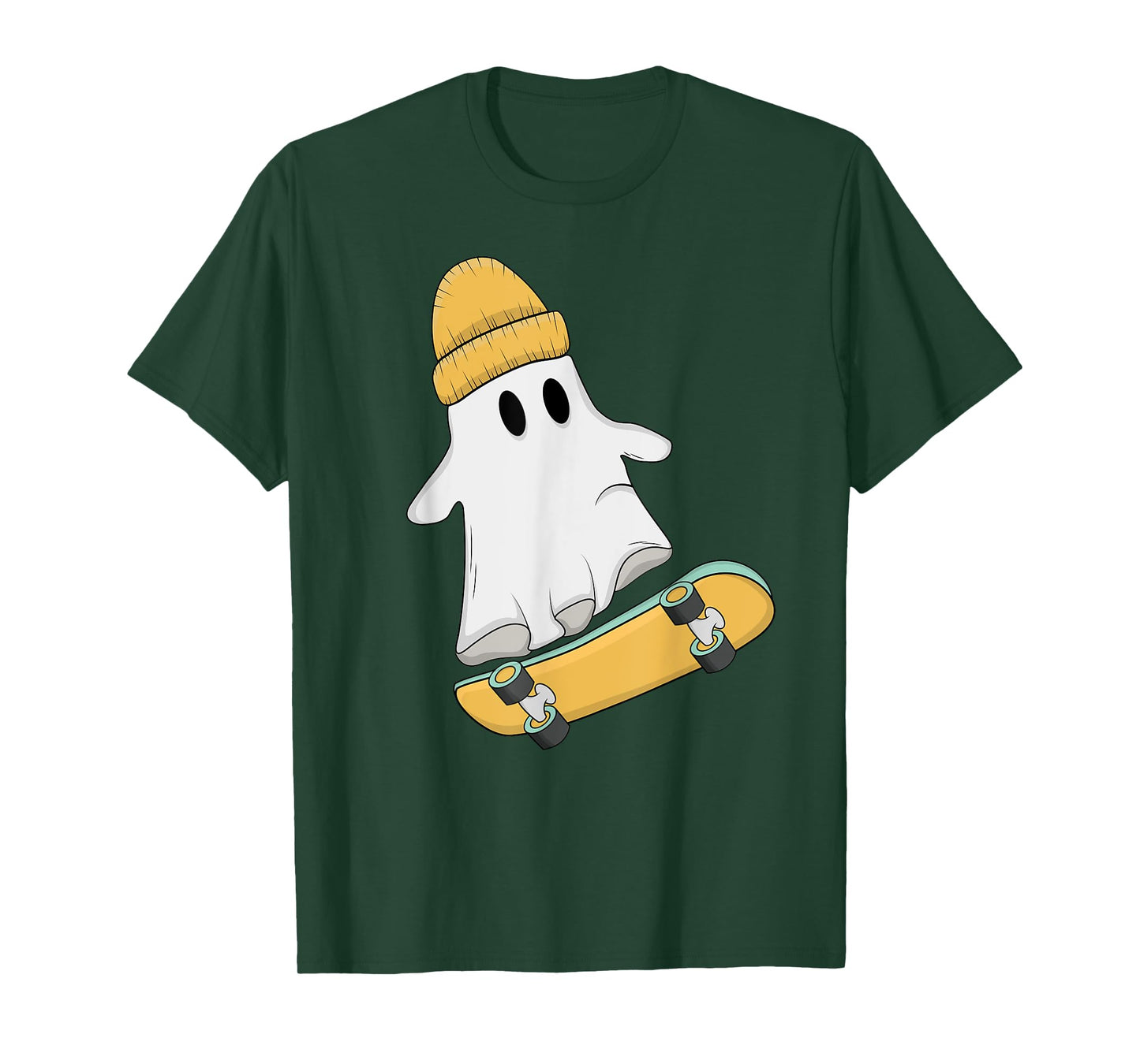 Skateboarding Ghost Funny Skater Ghost Lazy Halloween T-Shirt