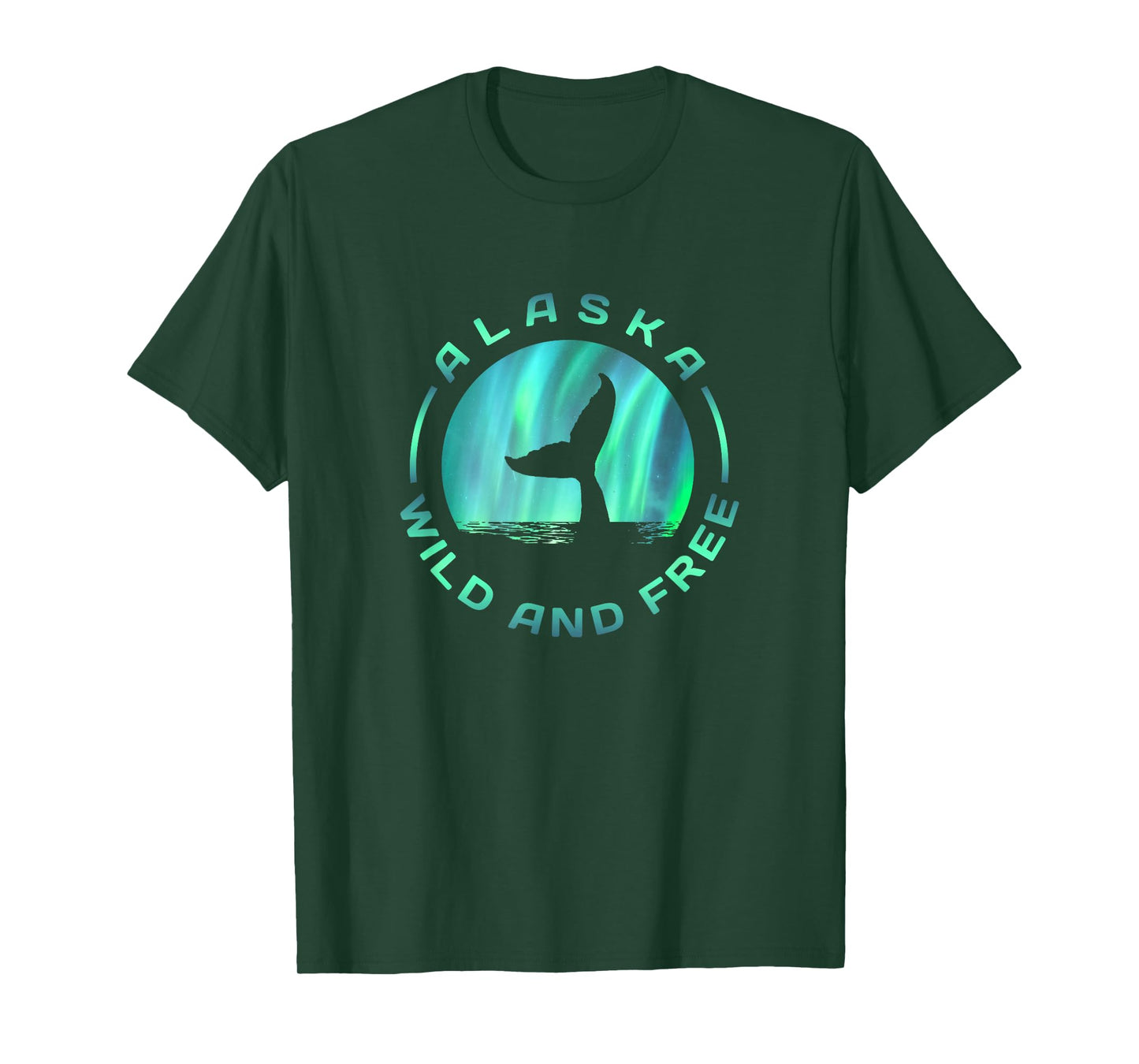 Alaska - Whale With Northern Lights - Wild and Free T-Shirt