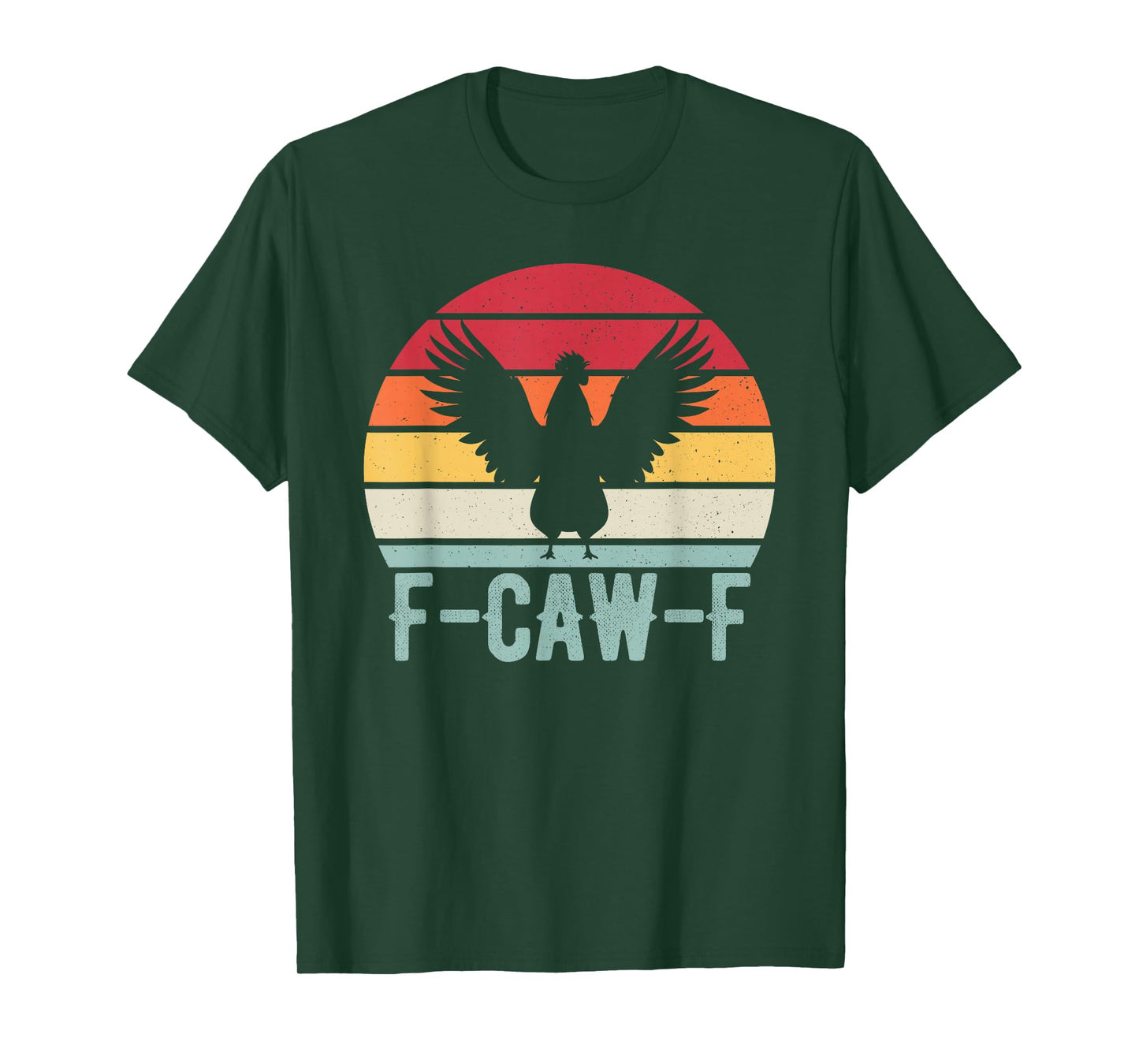 F-Caw-F Rooster Chicken Meme Humor Lover Silhouette Retro T-Shirt