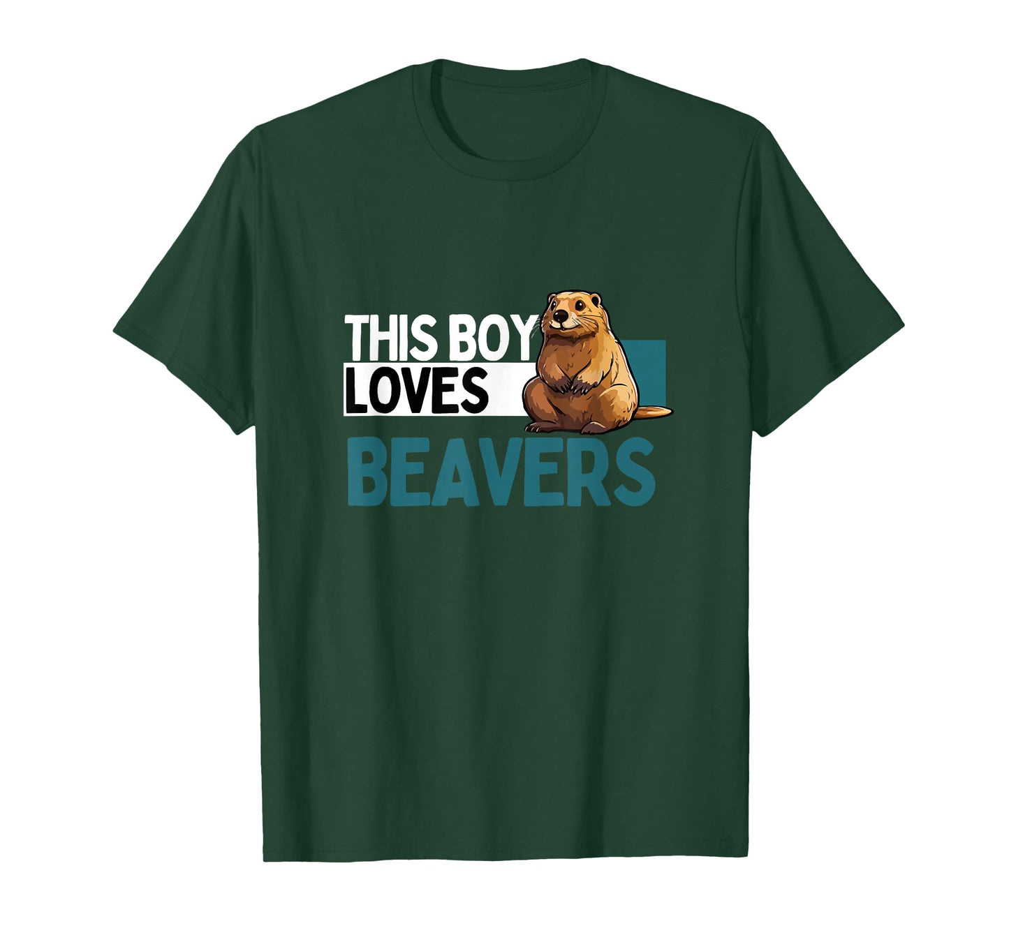 Funny Beaver Shirt Boys Animal Beaver Lover T-Shirt