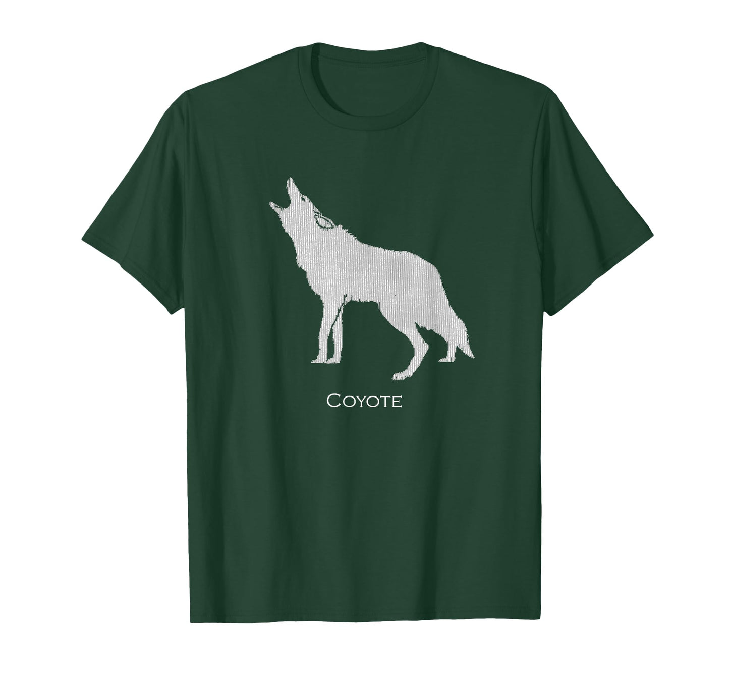 Howling Coyote Drawing Silhouette Style T-Shirt