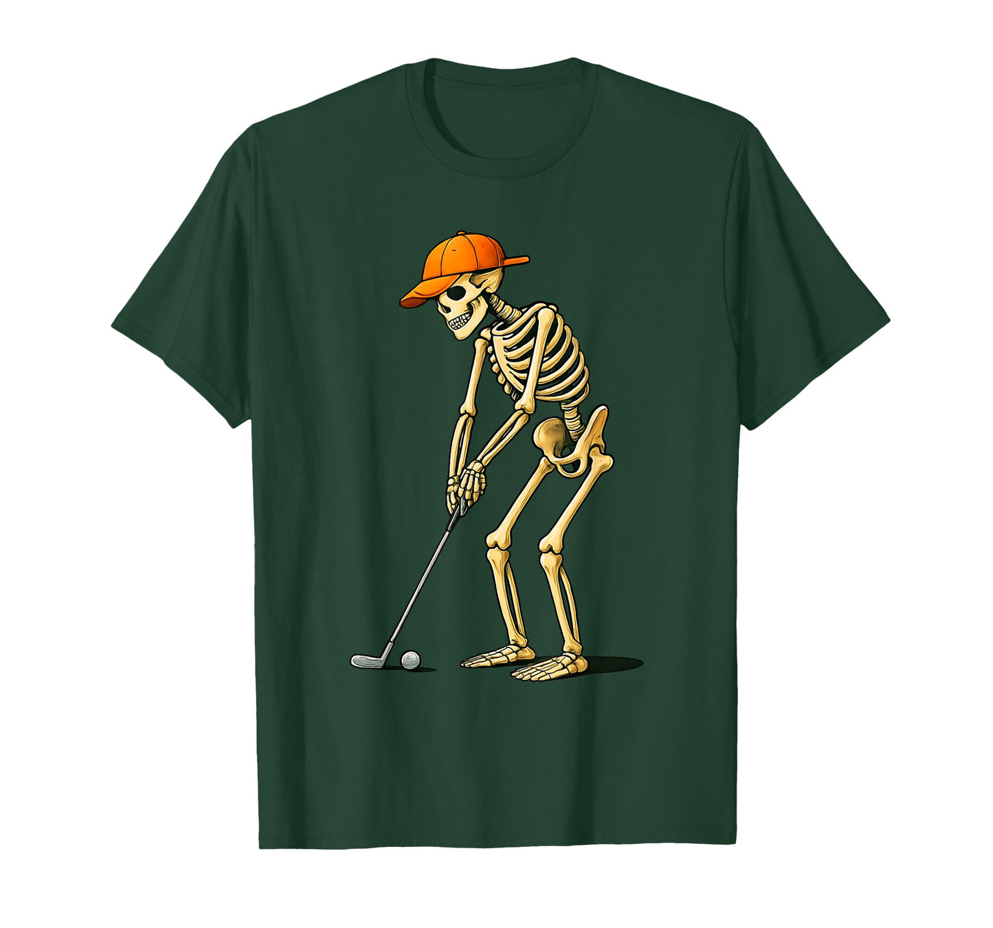 Skeleton Golf Funny Halloween Golfing Sports Golfer Dad T-Shirt