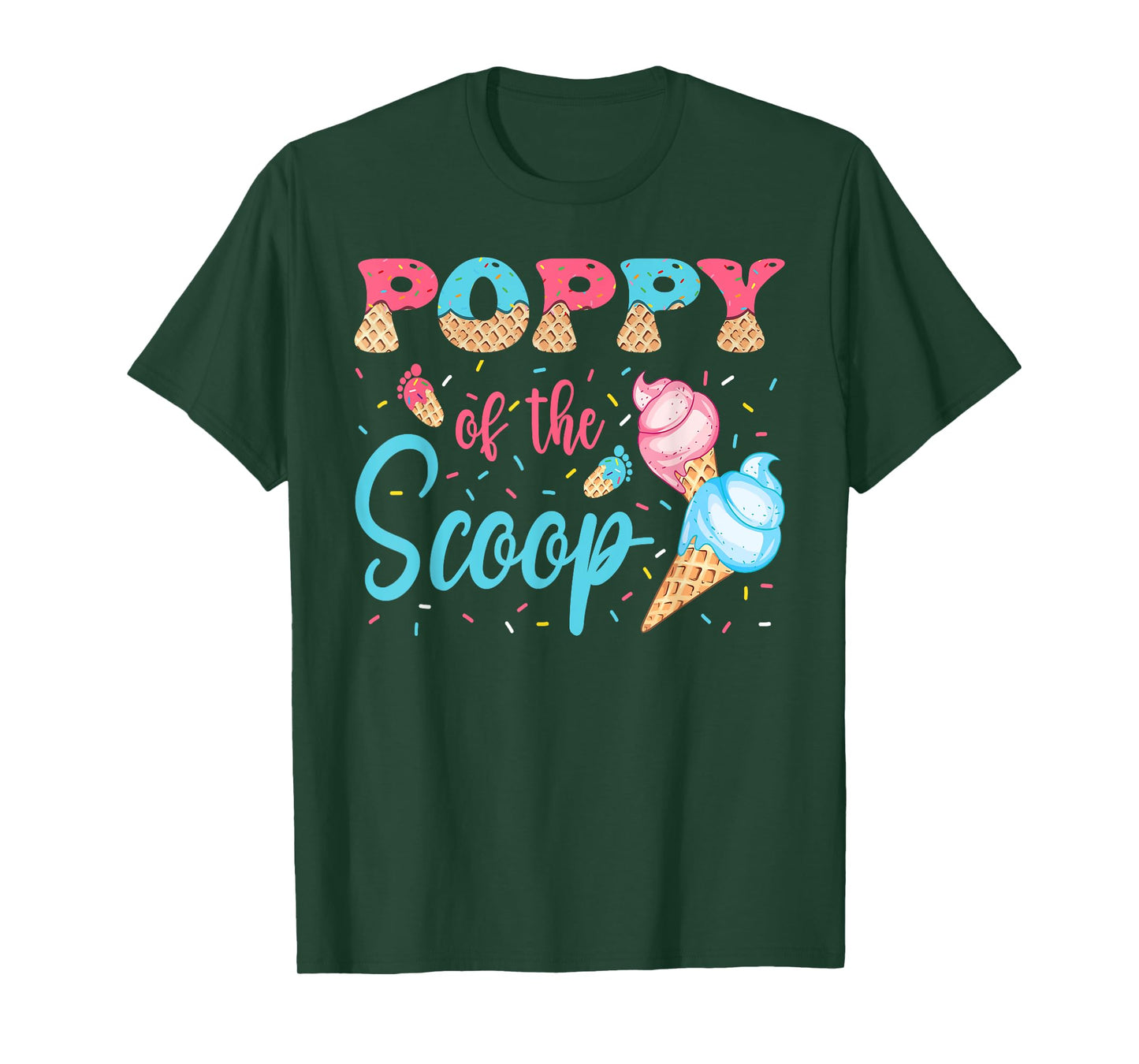 Poppy Of The Scoop Ice Cream Gender Reveal Baby Shower T-Shirt
