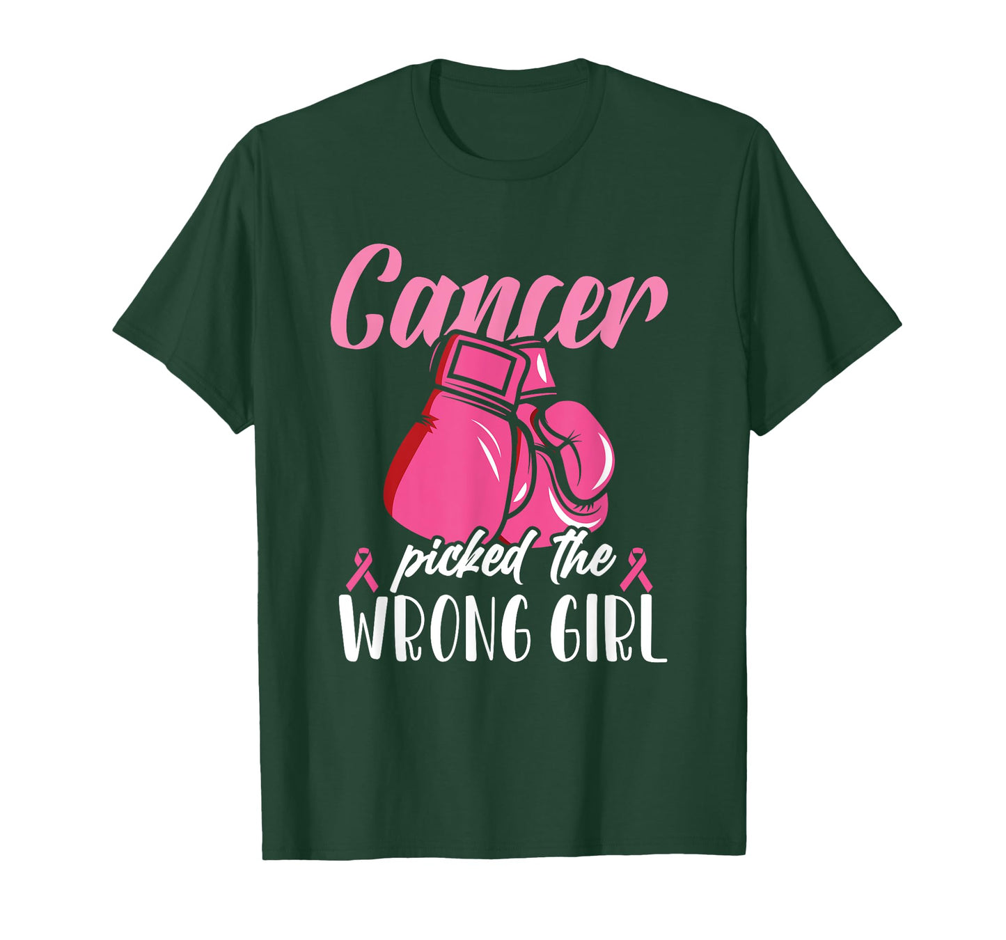 Breast Cancer Picked Wrong Girl Awareness Fighter Survivor T-Shirt