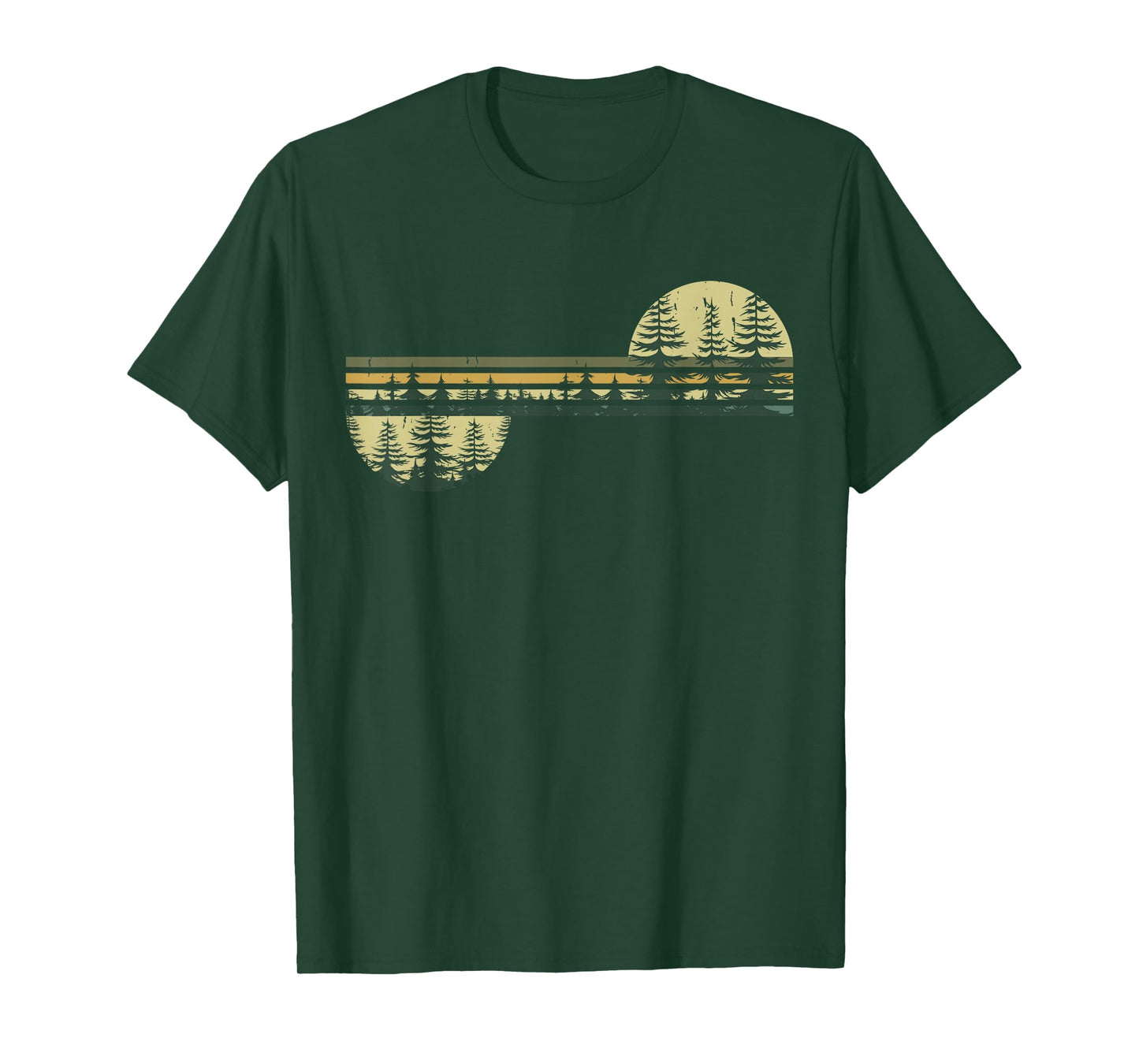 Retro Forest Trees Outdoors Nature Women Men Vintage Graphic T-Shirt