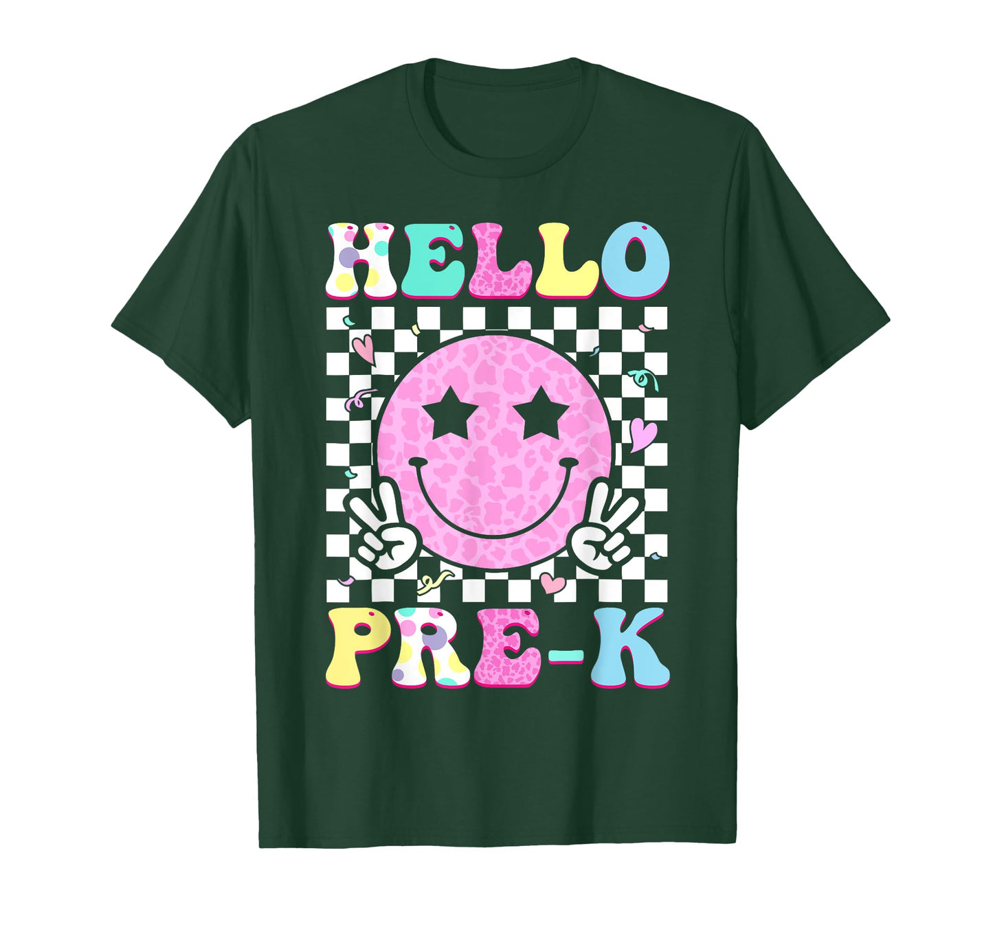 Hello Pre-K Groovy Back to School PreK Preschool Girls Kids T-Shirt