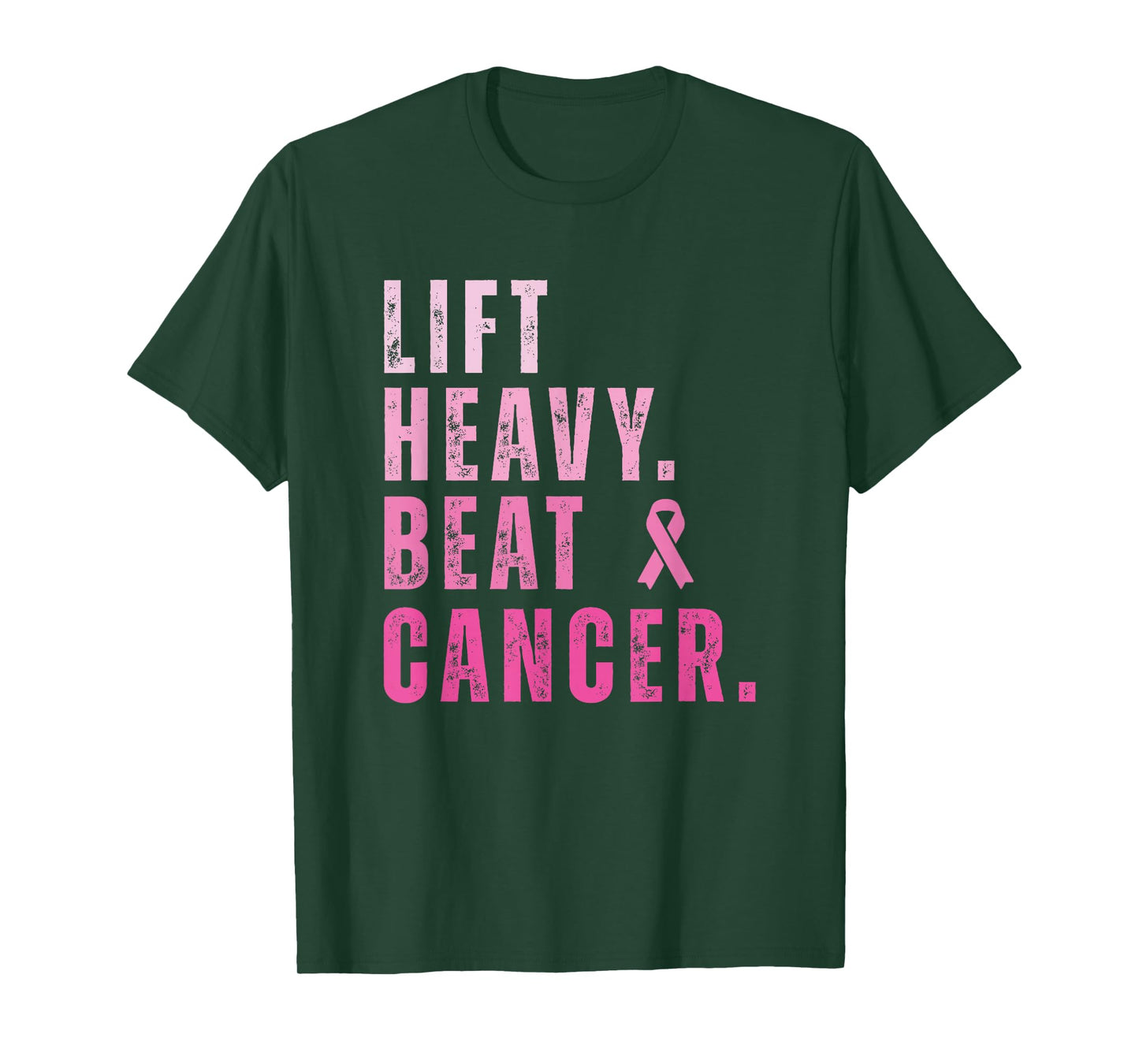 Lift Heavy Beat Cancer Workout Fitness Gym Strong Womens T-Shirt