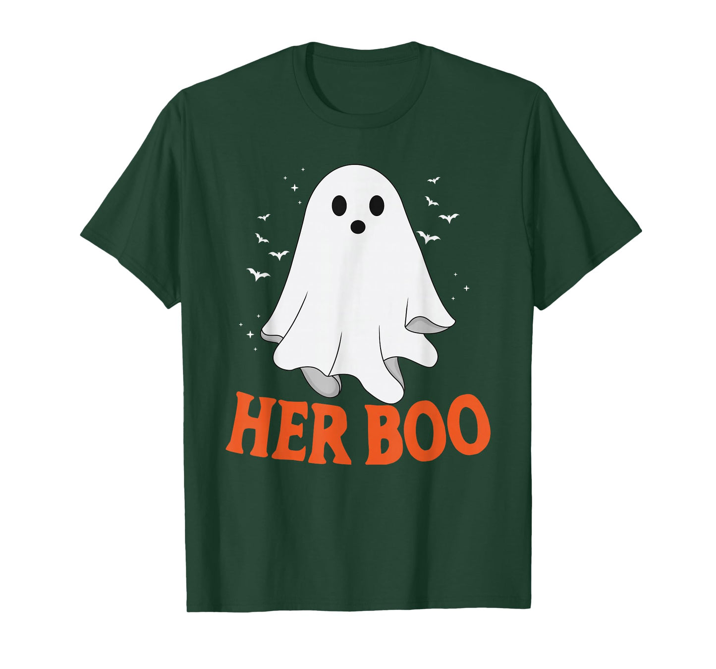 Her Boo and His Boo Funny Matching Couple Ghost Halloween T-Shirt