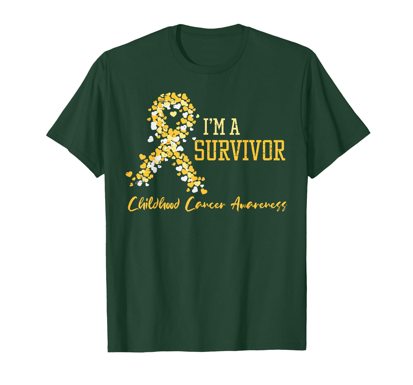 Survivor Childhood Cancer Awareness Ribbon Boys Girls Kids T-Shirt