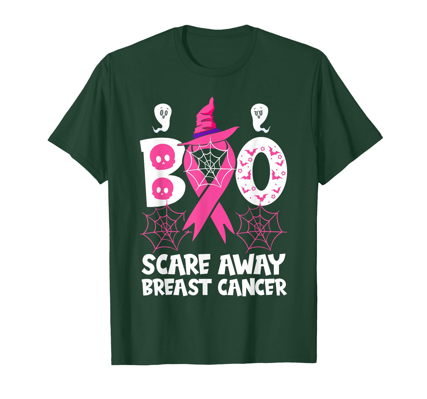 Breast Cancer Halloween Party Pink Ribbon Witch Survivor T-Shirt