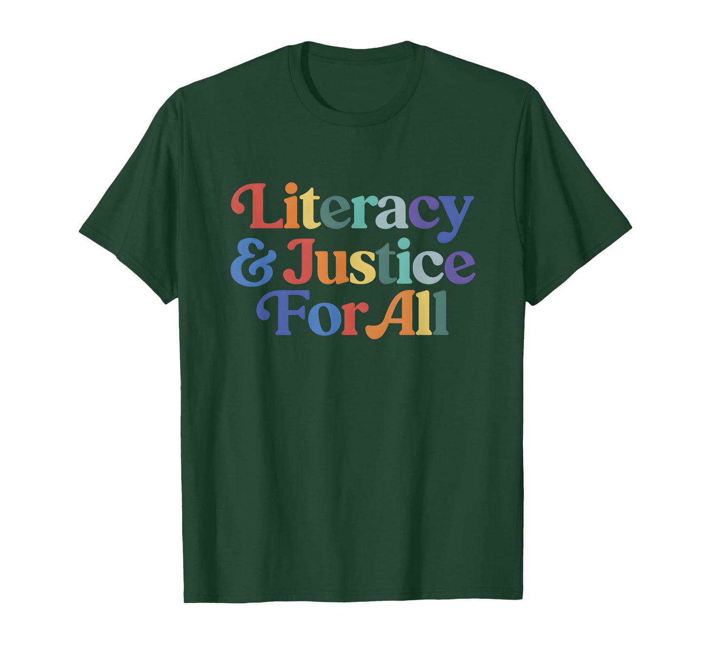 Literacy And Justice For All Librarian Books T-Shirt