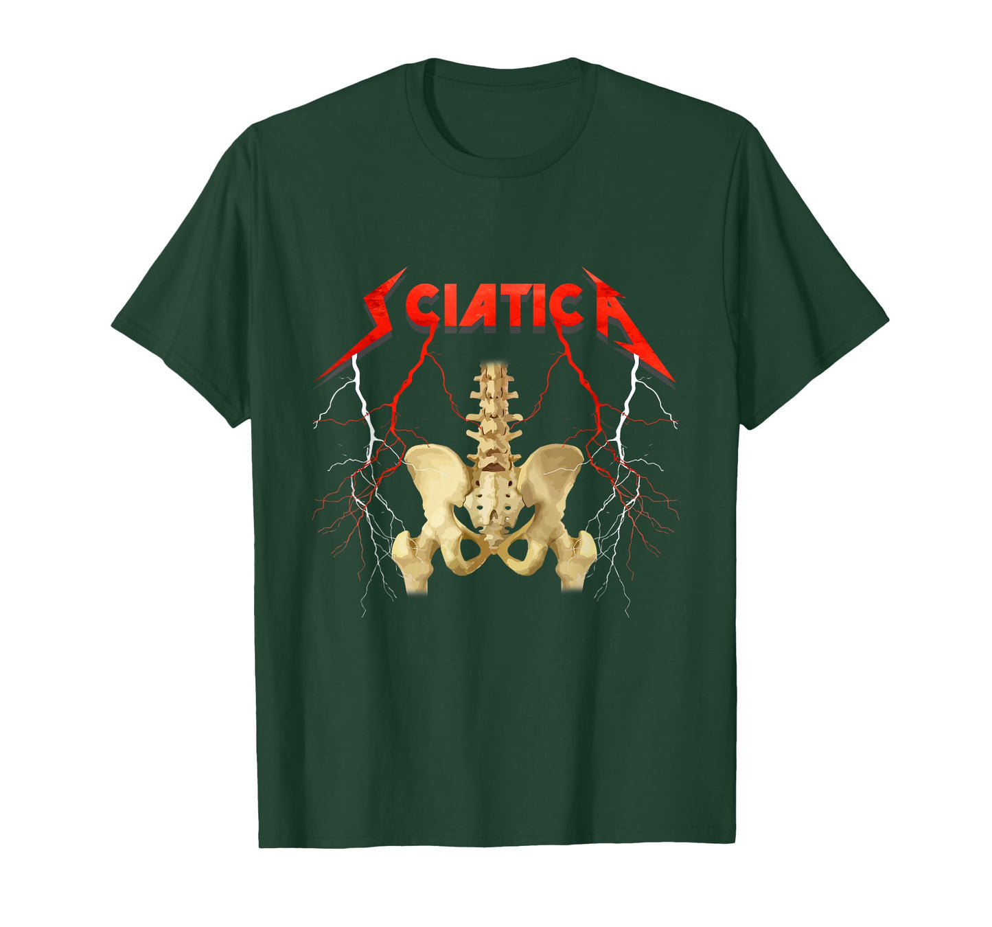Sciatica Skeleton Nerve Rock Musician Humor T-Shirt