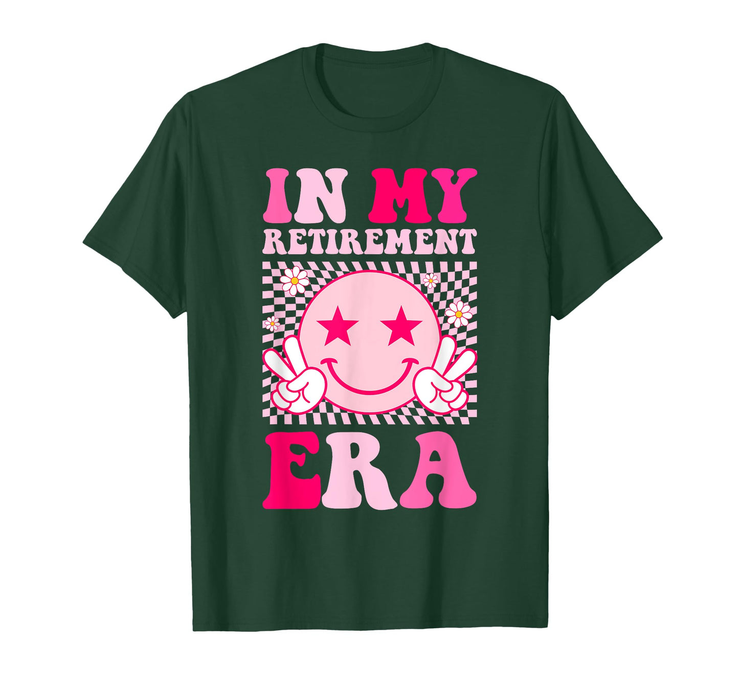 In My Retirement Pink Happy Smile Face Teacher Nurse Worker T-Shirt