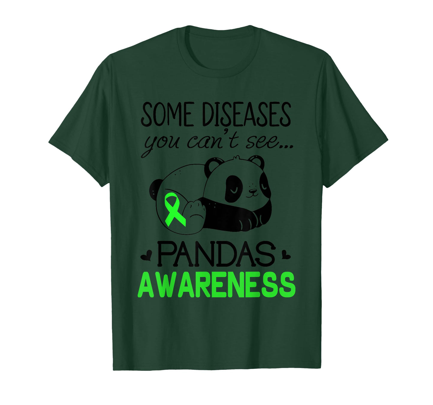 Pandas Pans Awareness Shirt Green Ribbon Pans Disease T-Shirt