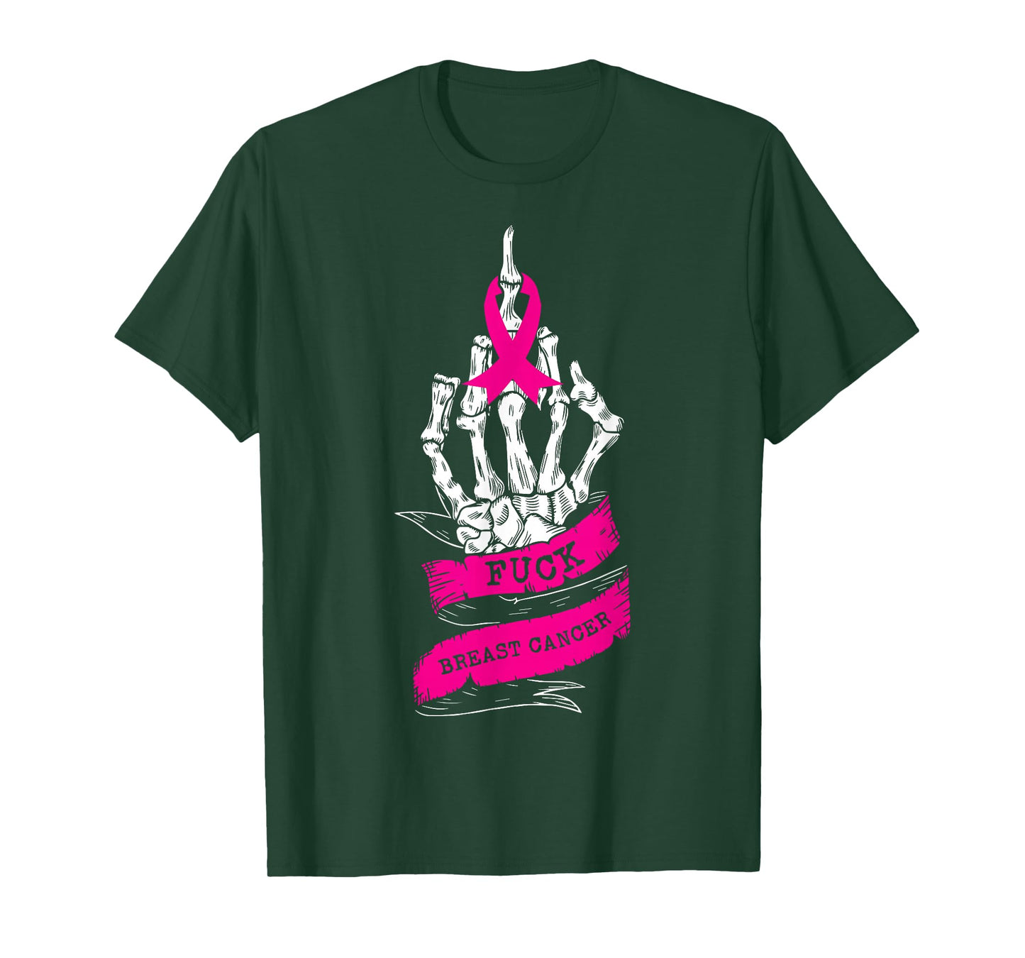 Skeleton Hand Fuck Pink Funny Breast Cancer Awareness Gifts T-Shirt