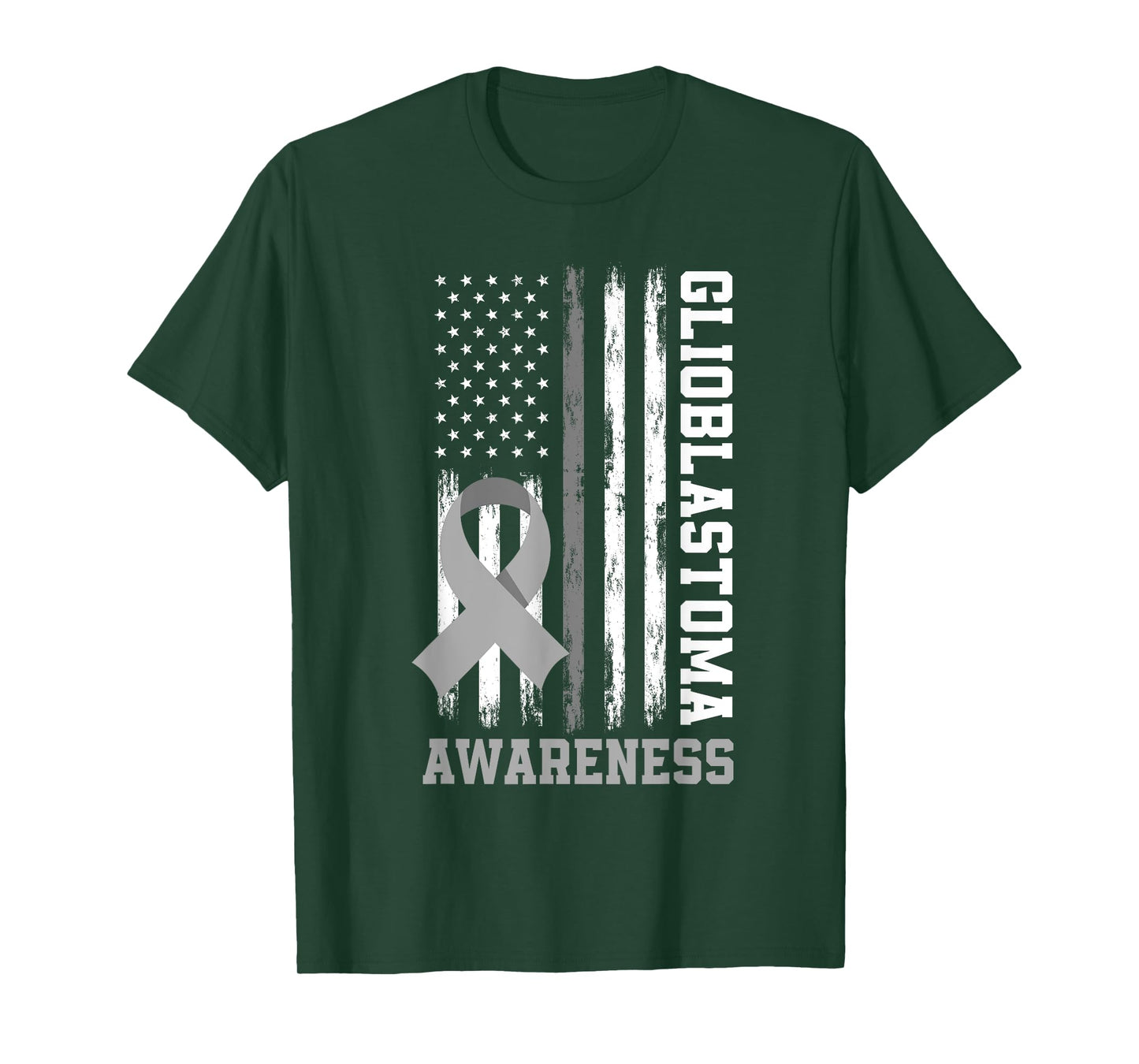 Patriotic US Flag Glioblastoma Awareness T-Shirt