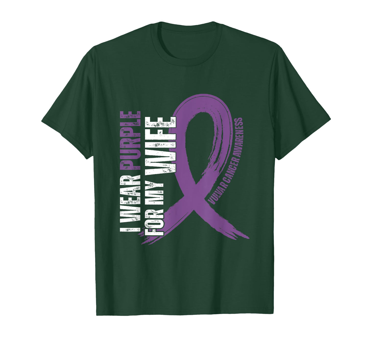 I Wear Purple For My Wife Vulvar Cancer awareness T-Shirt