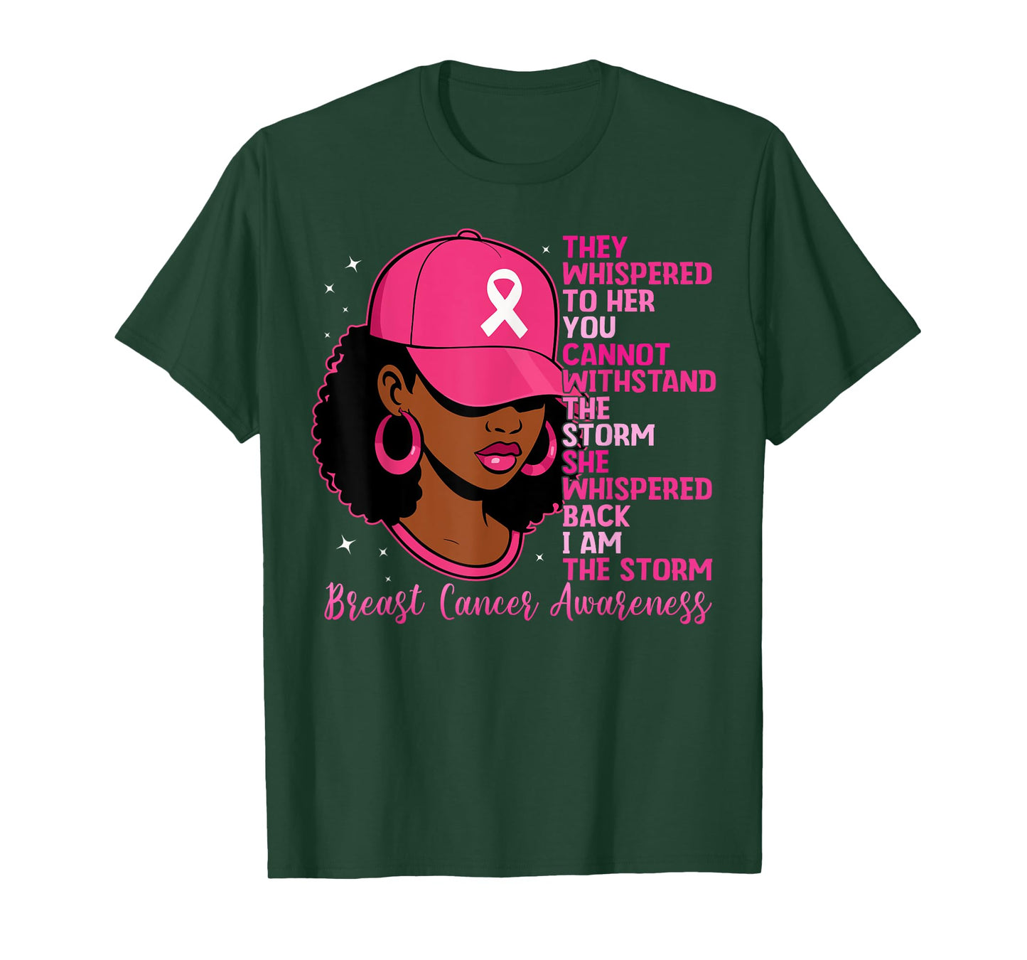I'm The Storm Black Women Breast Cancer Survivor Pink Ribbon T-Shirt