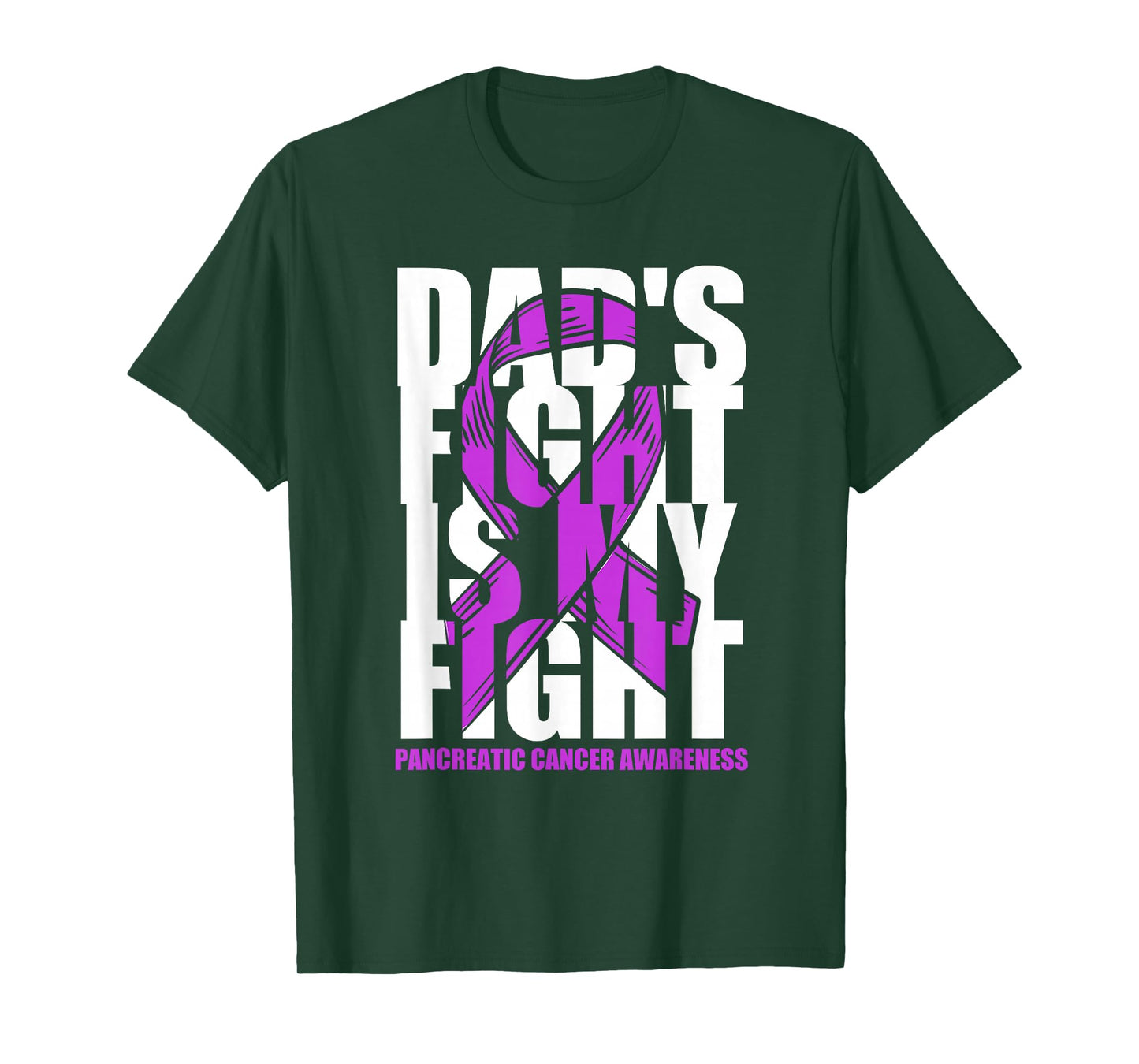 Pancreatic Cancer Awareness Purple Ribbon Dad's Fight Gift T-Shirt