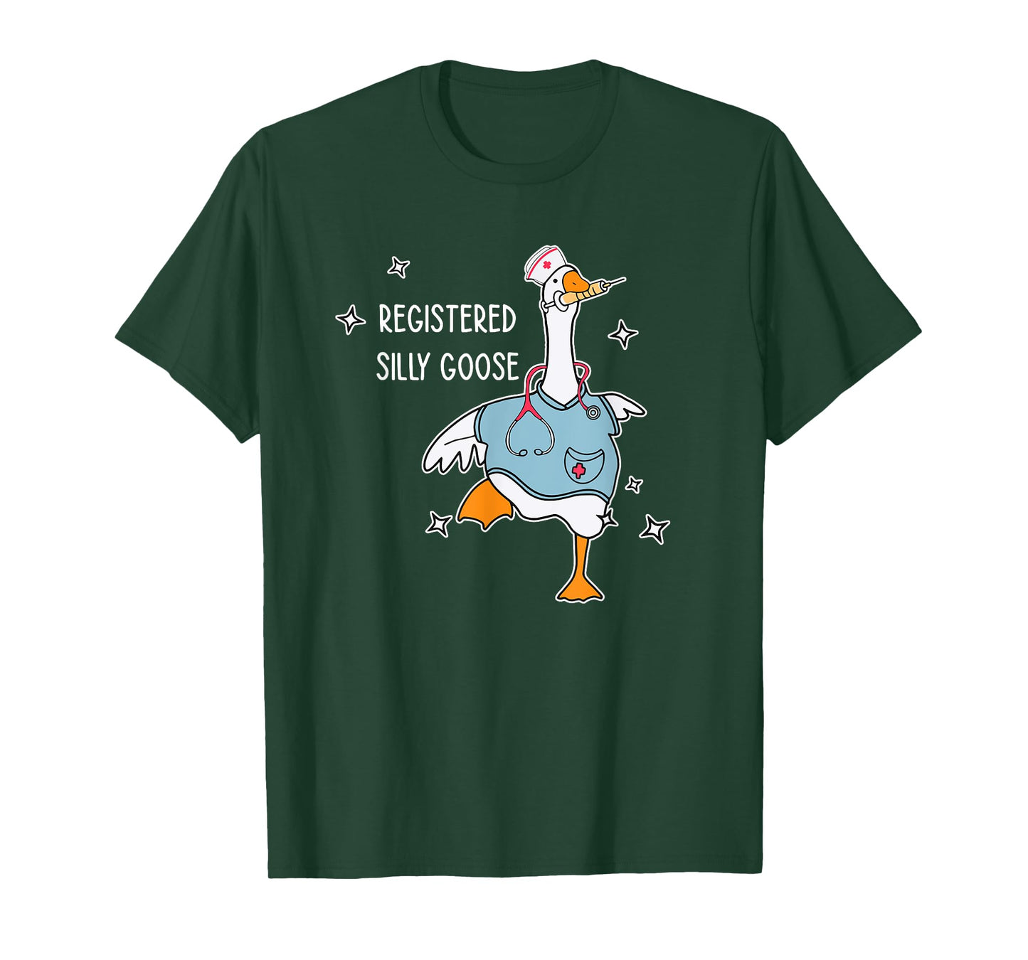 Nurse Registered Silly Goose Nursing School Black X-Small Unisex-Adults Short Sleeve T-Shirt
