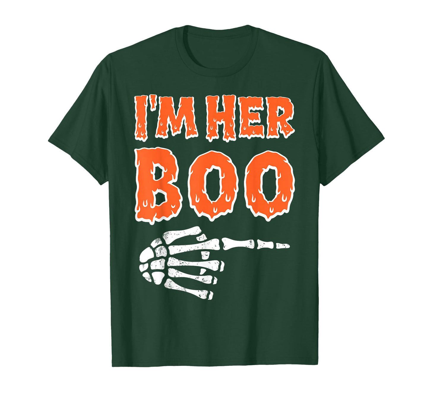 Im Her Boo Im His Ghoul Funny Halloween Couple Skeleton Hand T-Shirt