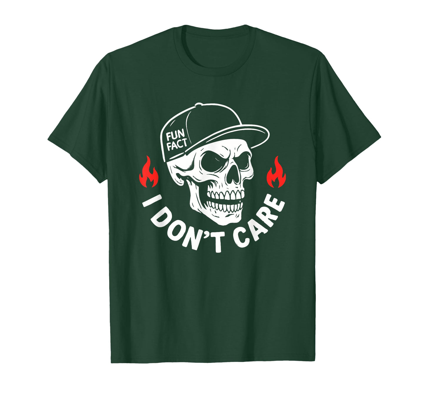 Fun Fact I Don't Care Funny Skeleton Saying T-Shirt