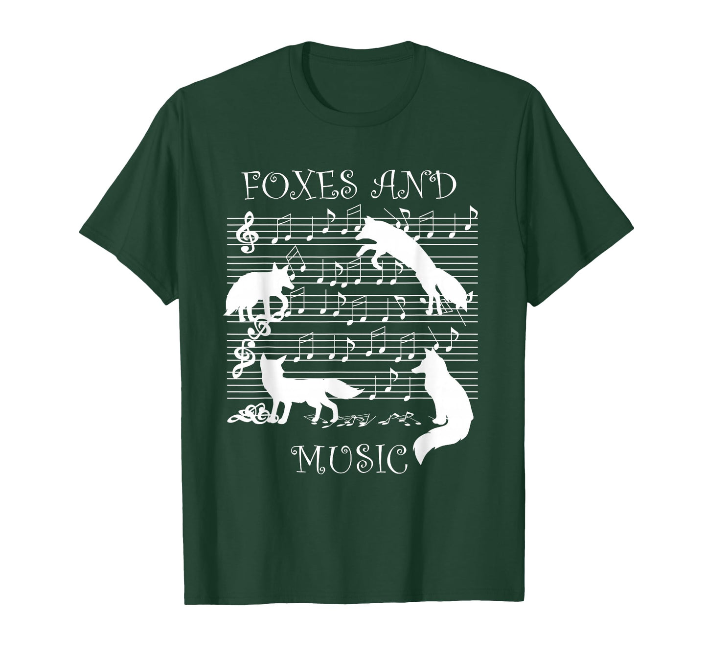 Foxes and Music Note Musician Fox Wildlife T-Shirt