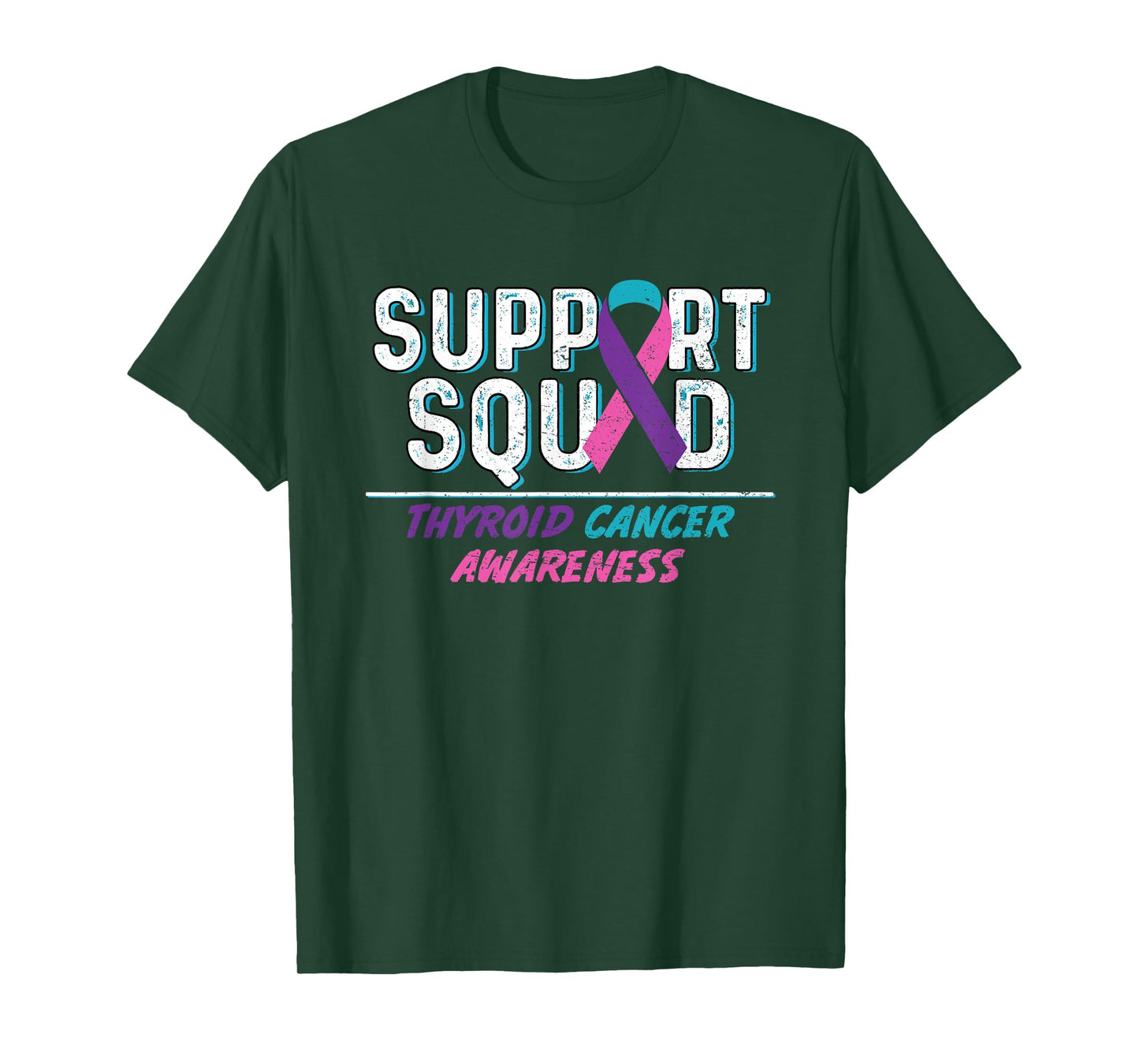 Thyroid Cancer Support Squad, Friend Family Awareness Ribbon T-Shirt