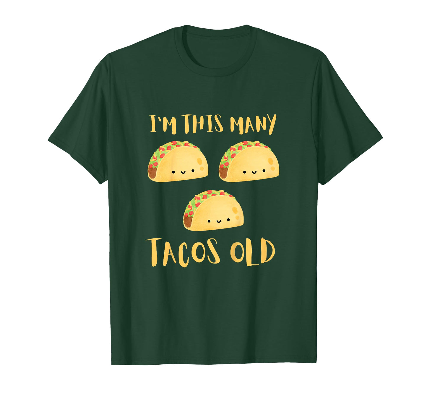 I'm This Many Tacos Old - 3rd Birthday 3 Years Old Bday T-Shirt