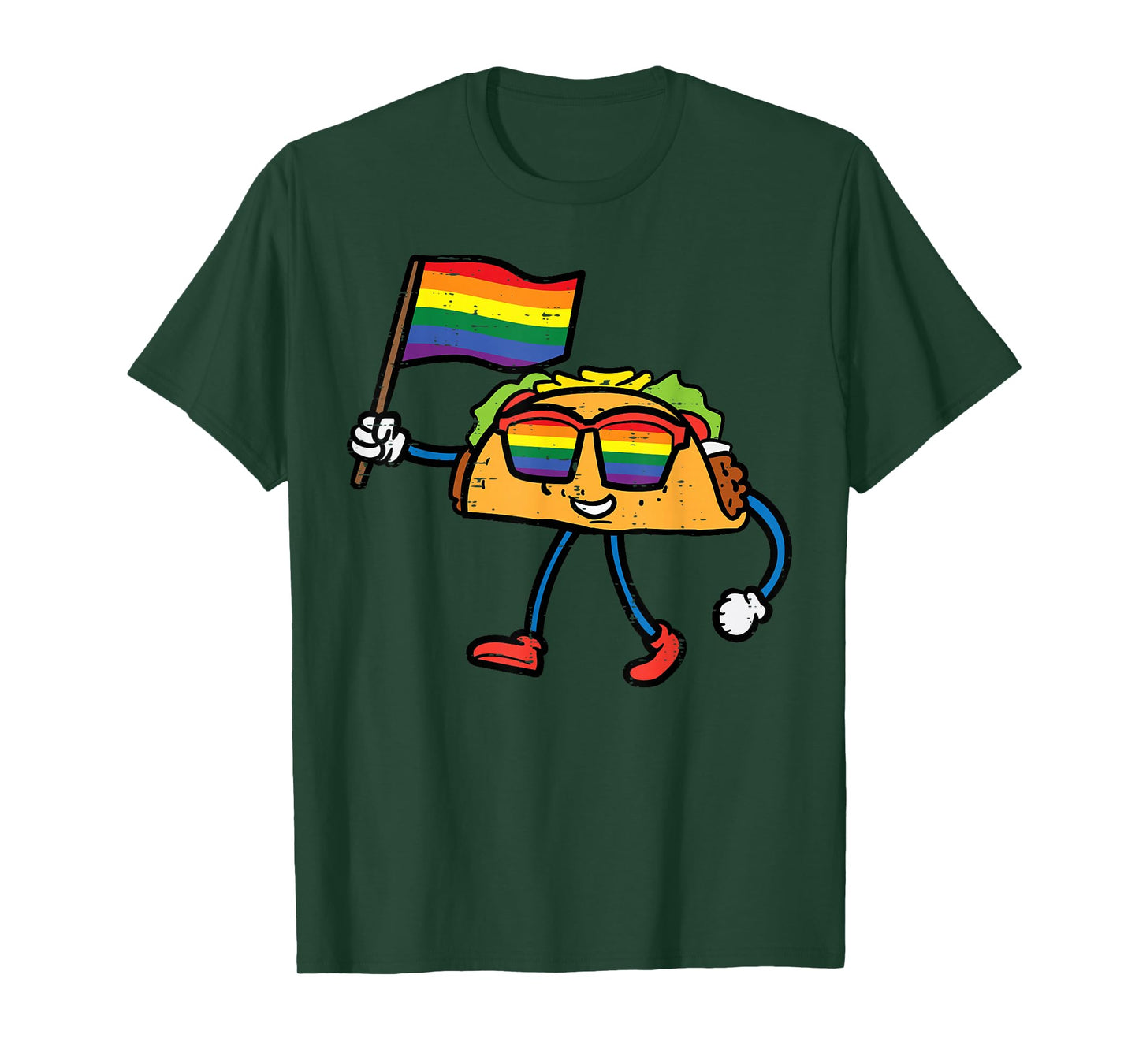 Gay Tacos Rainbow Flag LGBT Pride Month Mexican Men Women T-Shirt