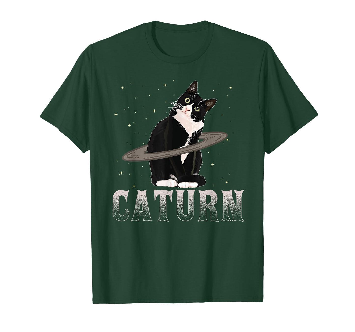 Caturn T-Shirt Cat Mom Cat Dad Space Cat Shirt T-Shirt for Men Women Kids