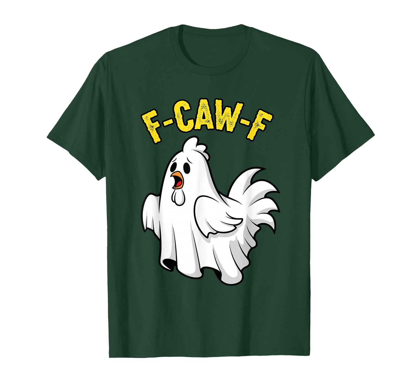 Funny Halloween Chicken Ghost F-Caw-F Costume T-Shirt