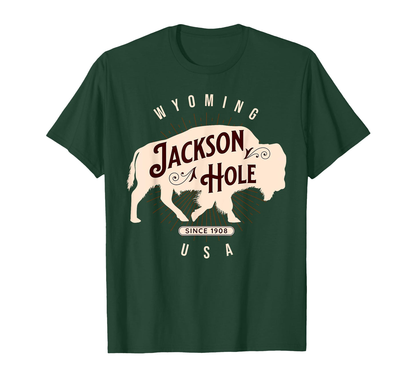 Jackson Hole Wyoming Buffalo Nature Outdoors Vintage T-Shirt
