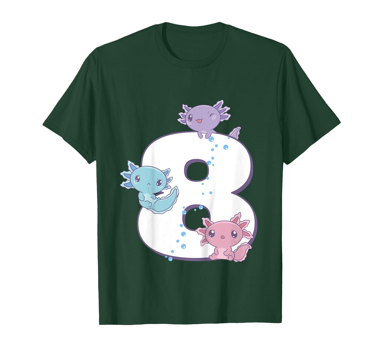 Axolotl 8th Birthday - I'm 8 Daughter Girl's Birthday Party T-Shirt