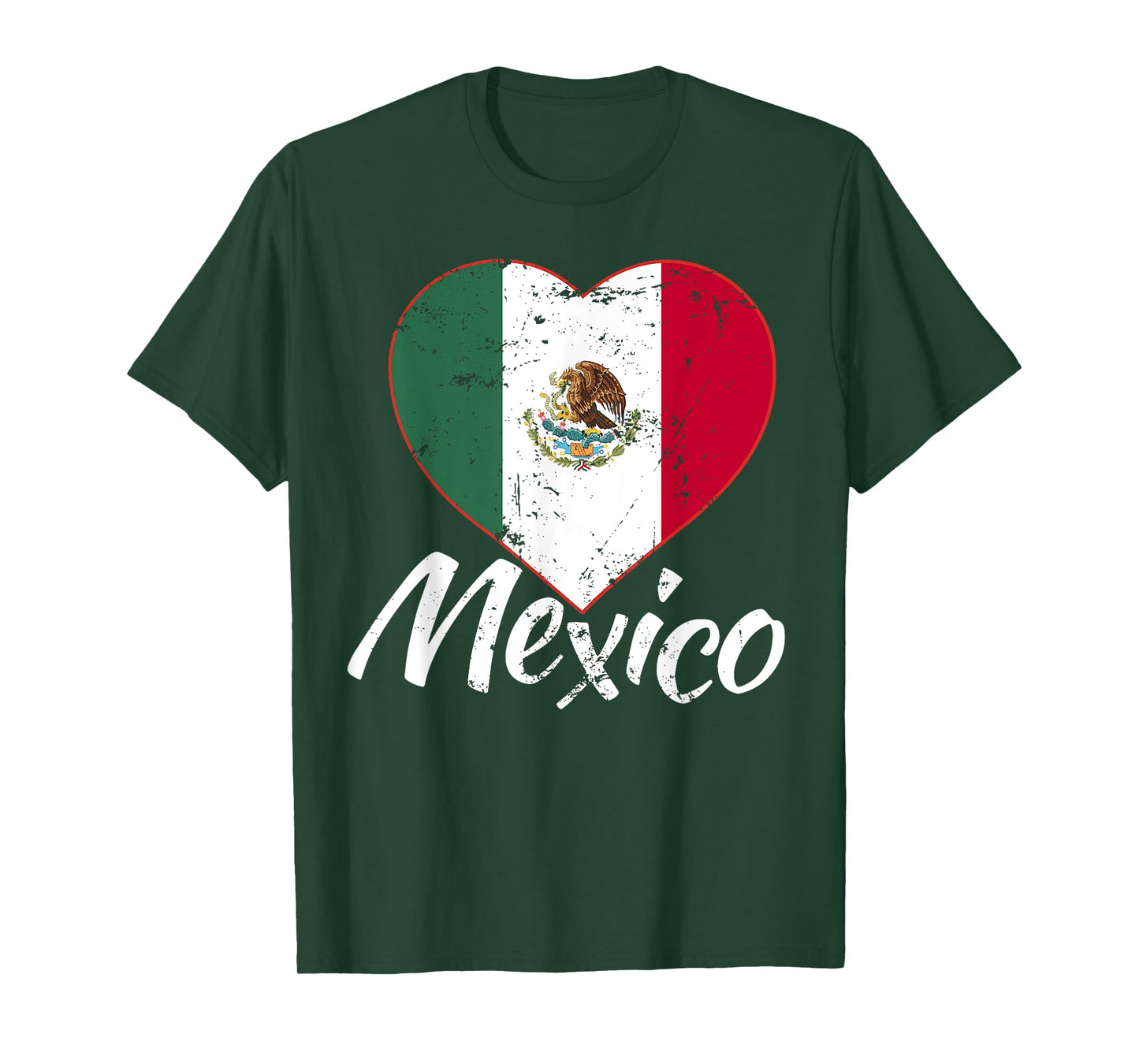 Mexico Heart Independence Day Mexican Flag Hispanic Gift T-Shirt