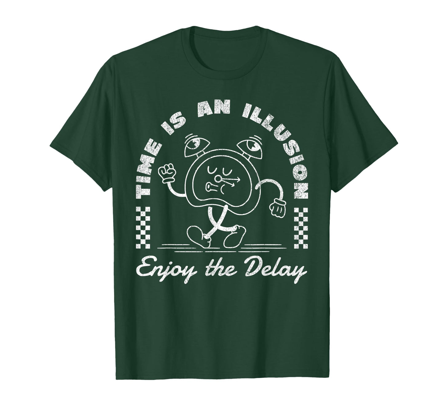 Time is an illusion funny sarcastic retro cartoon clock cute T-Shirt