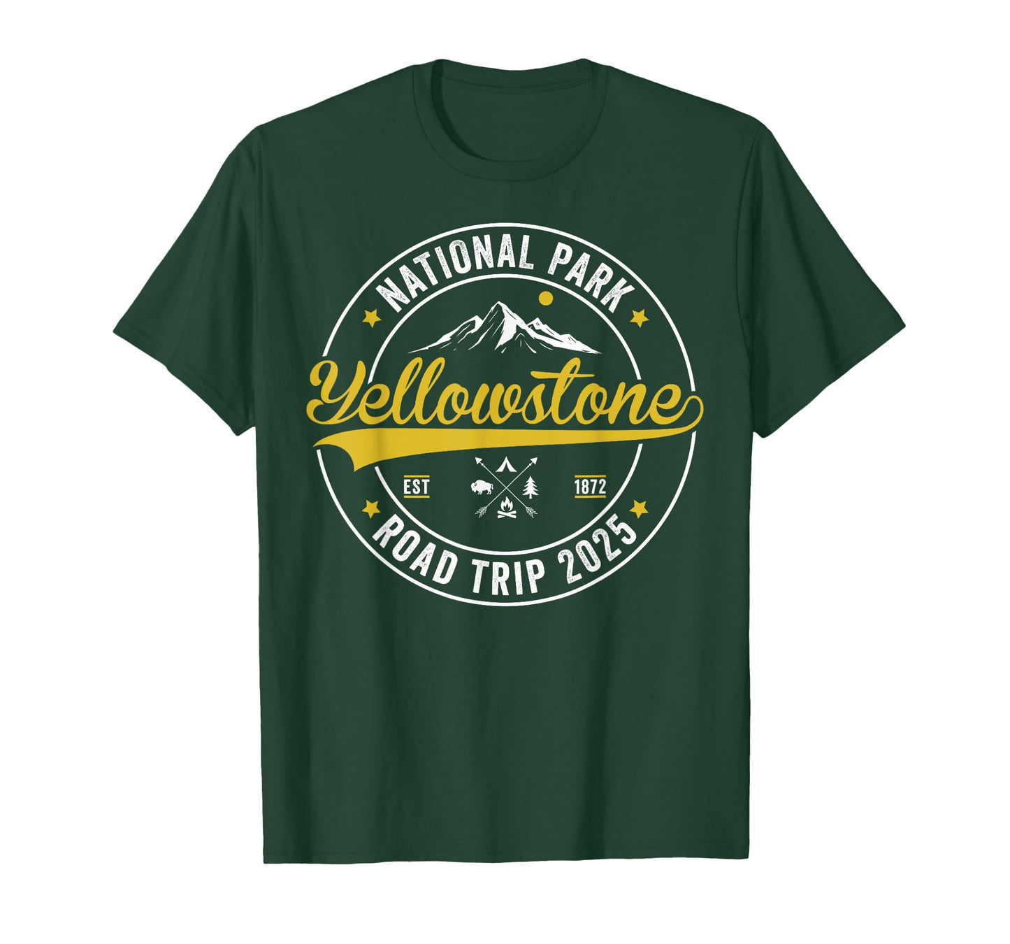 Yellowstone National Park Hiking Outdoor Family Trip 2025 T-Shirt