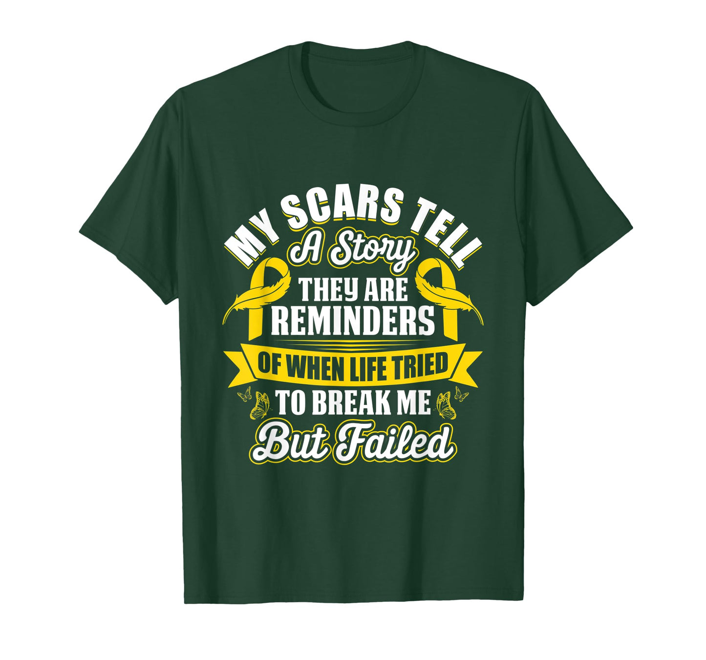 My Scars Tell a Story Childhood Cancer Ribbon Awareness T-Shirt