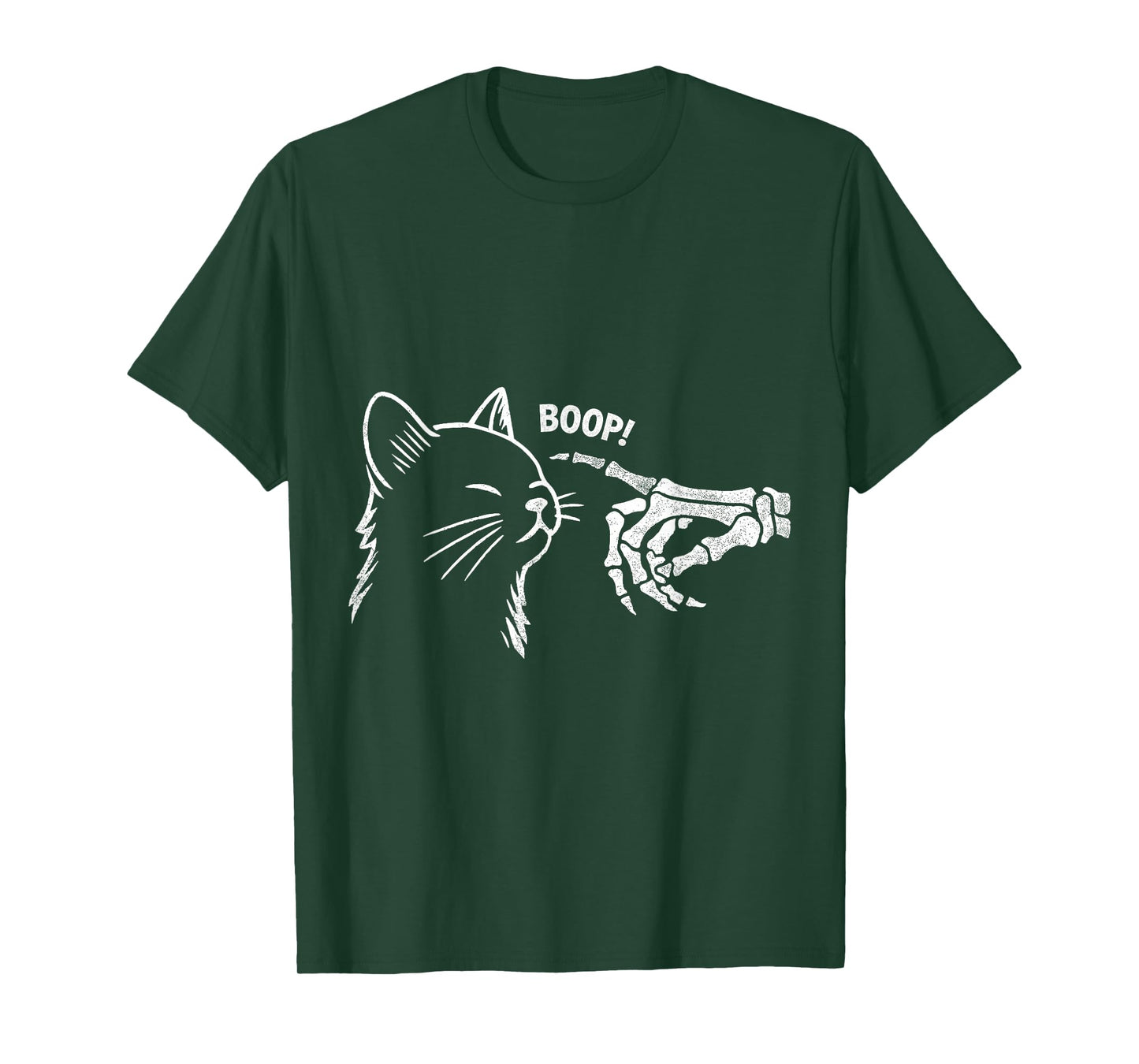 Black Cat Boop Skeleton Hand Funny Halloween Shirt T-Shirt