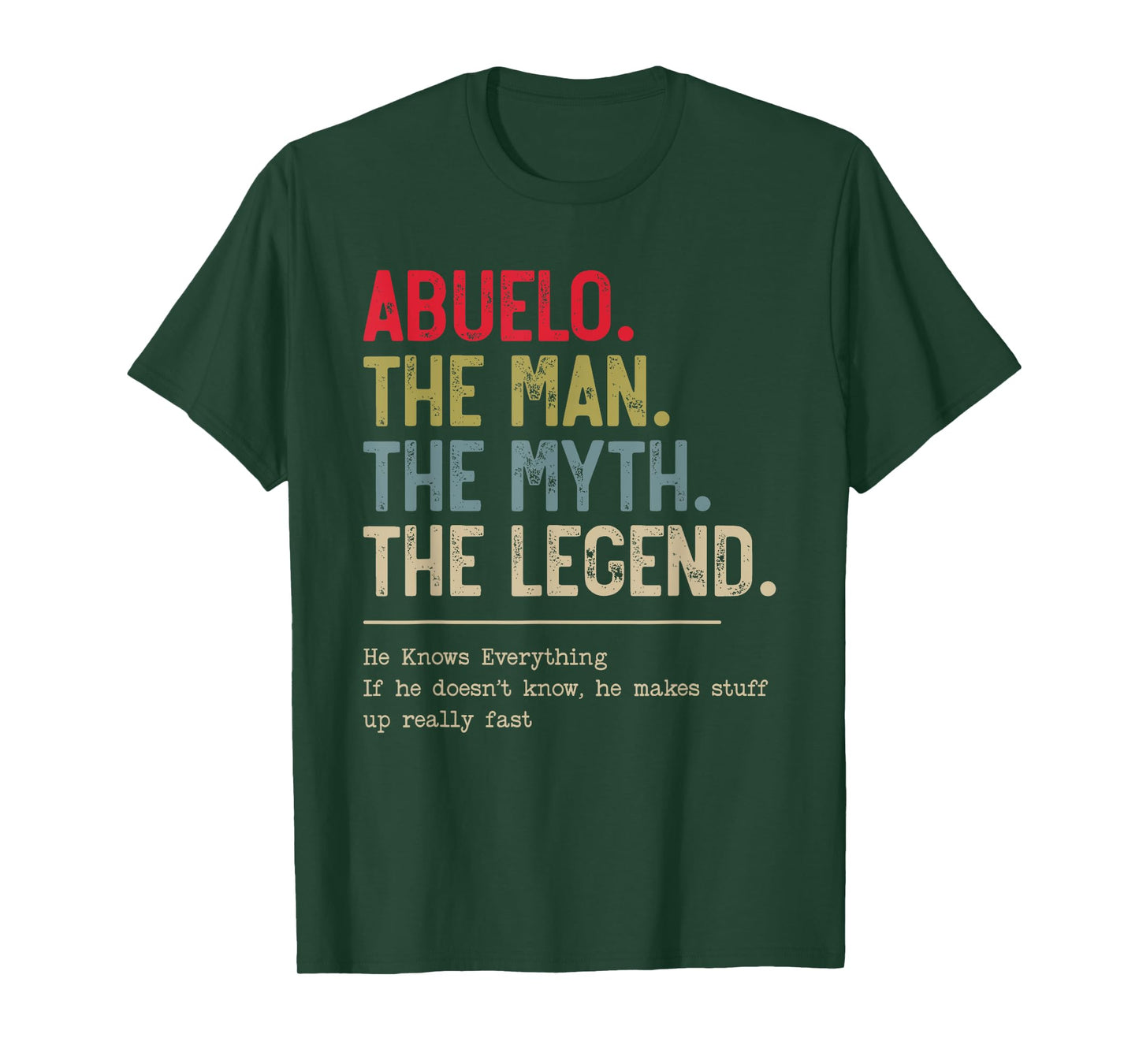 Abuelo The Man The Myth The Legend He Knows Everything T-Shirt