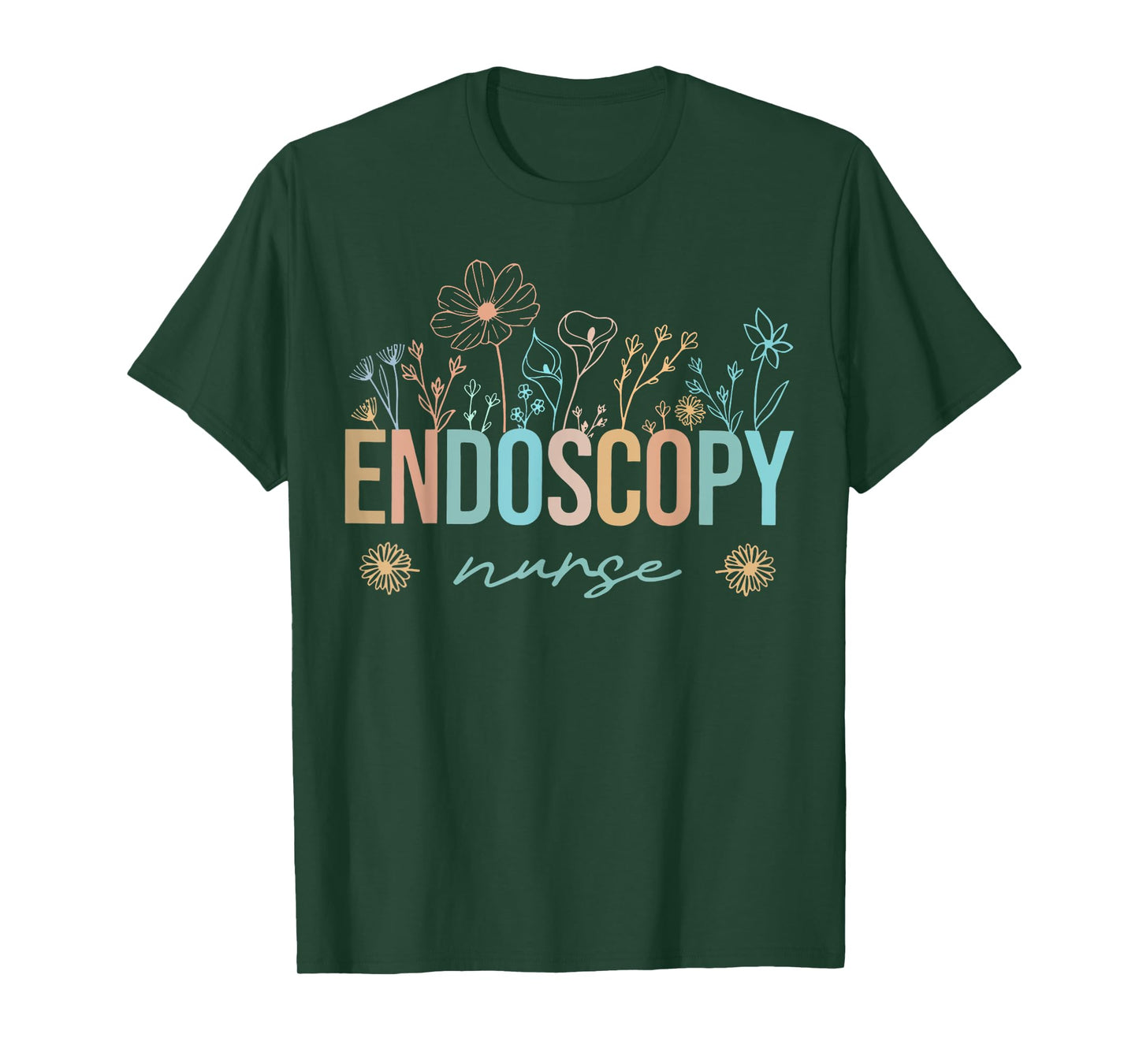 Retro Wildflower Endoscopy Nurse Nursing Nurse Appreciation T-Shirt
