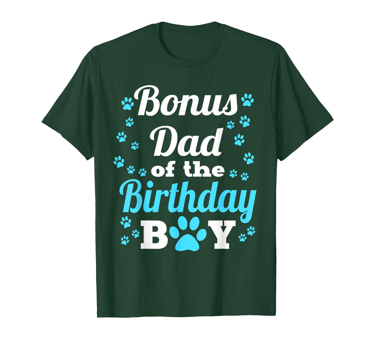 Bonus Dad Of The Birthday Boy Dog Paw Bday Party T-Shirt