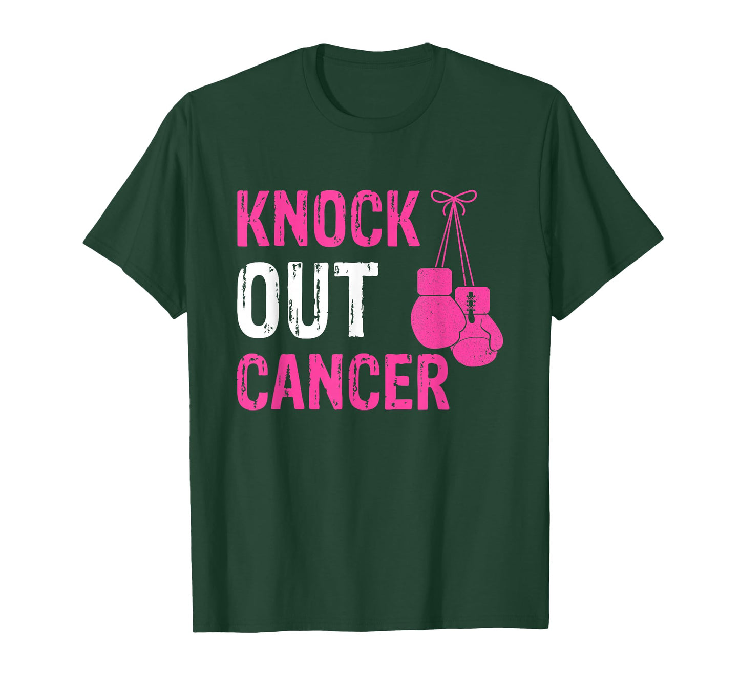 Knock Out Boxing Fight Pink Ribbon Breast Cancer Awareness T-Shirt