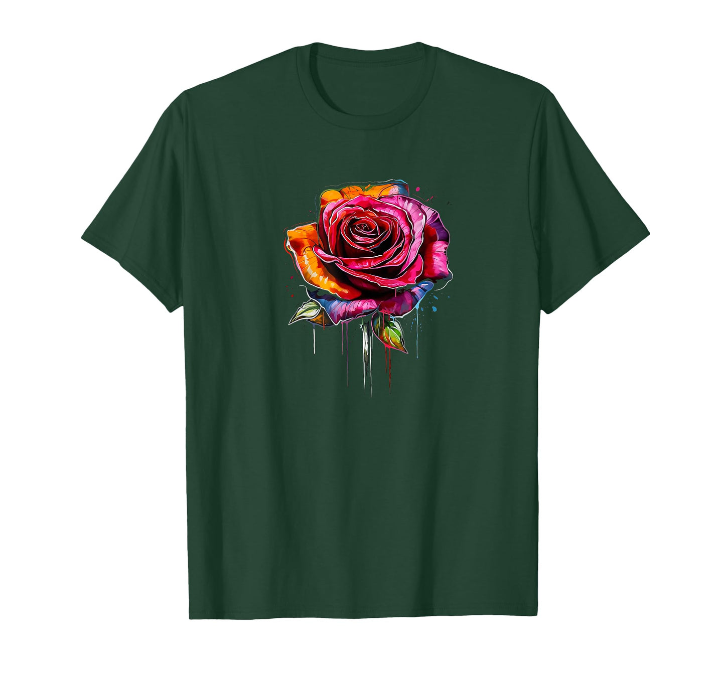 Rose, Flowers, Colors, Graffiti, Street Art, Melting, Spray T-Shirt