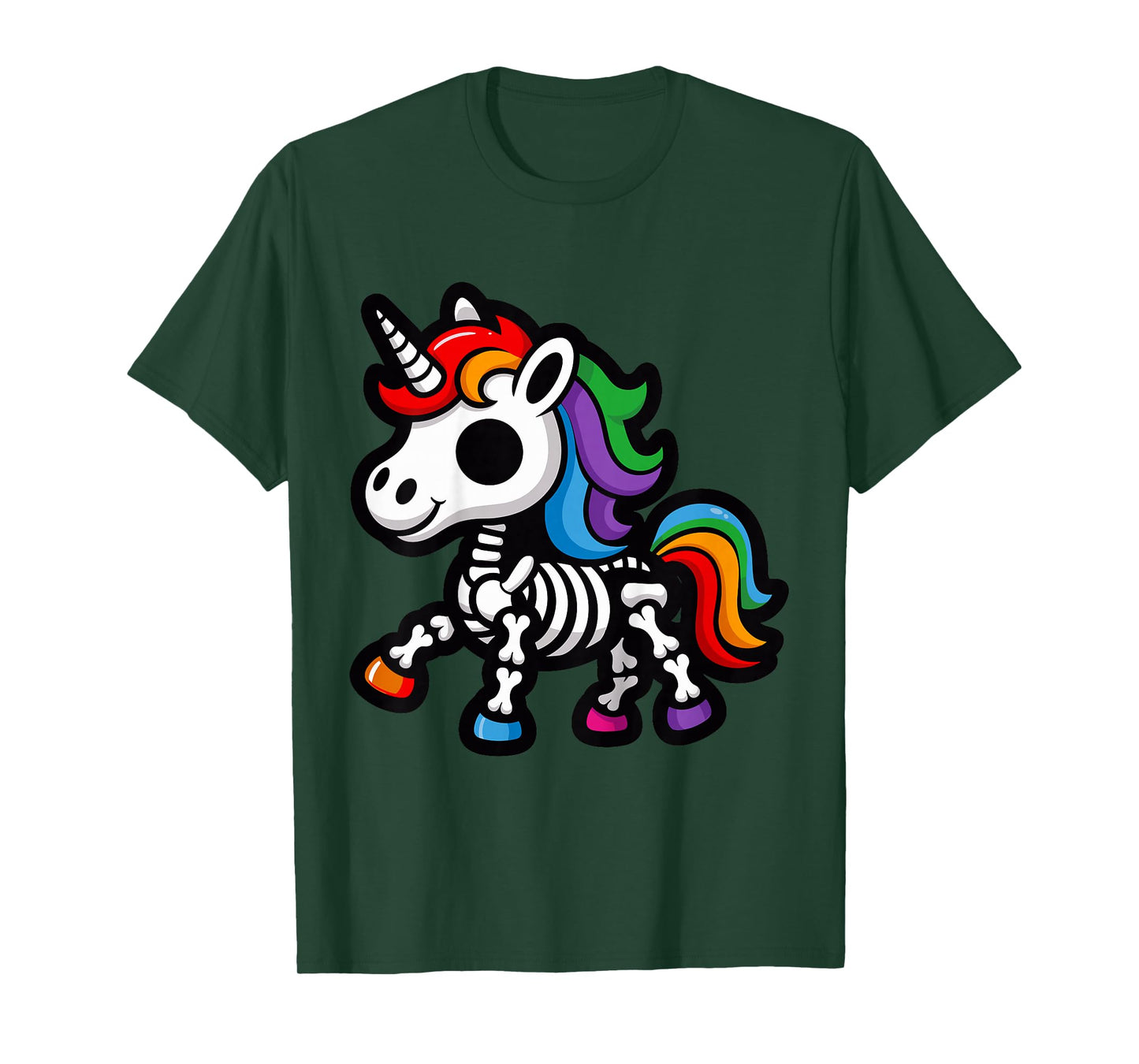 Kids Girls Cute Skeleton Unicorn Toddler Spooky Halloween Costume T-Shirt